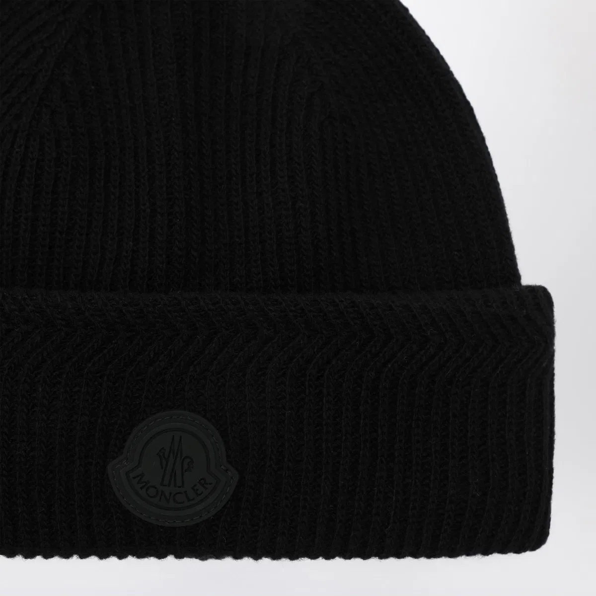 Moncler Black Wool And Cashmere Beanie