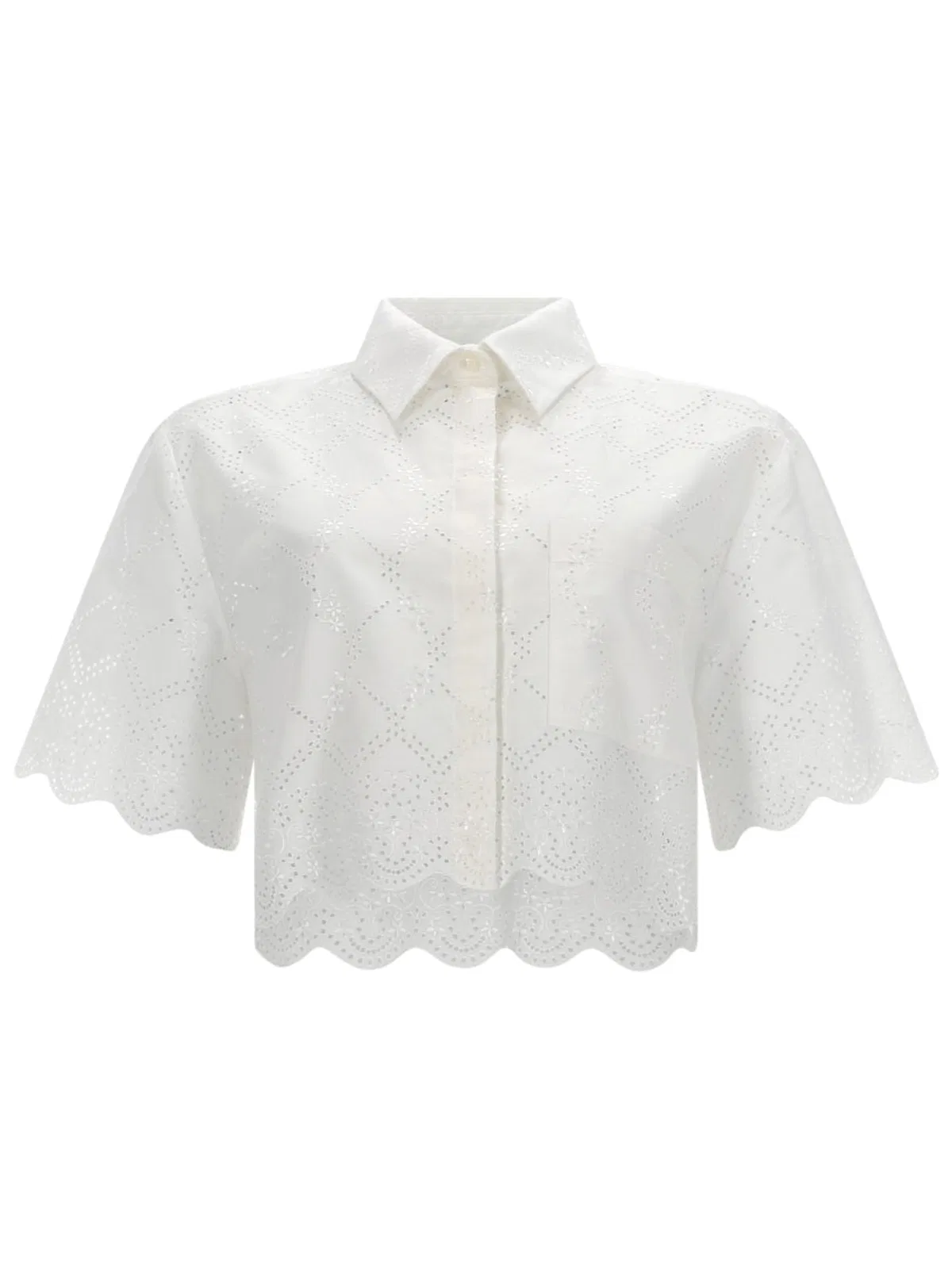 MSGM Camicia Con Motivo Traforato