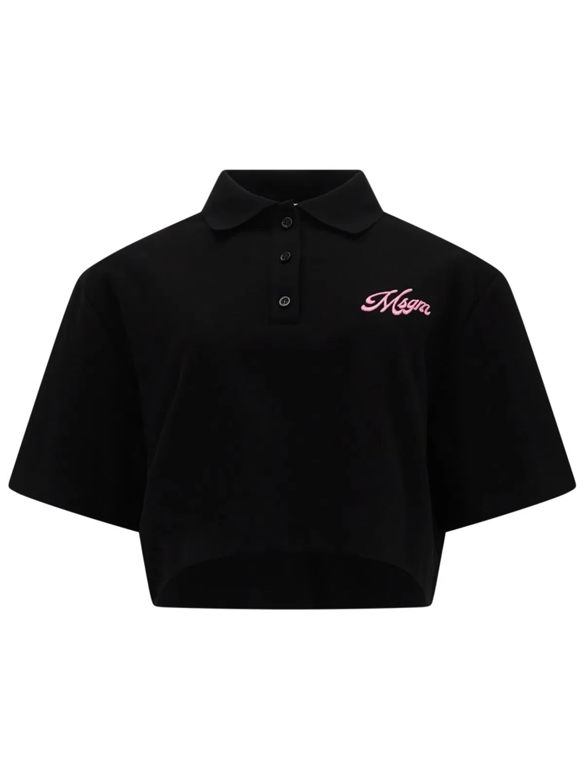 MSGM Polo Crop Con Logo