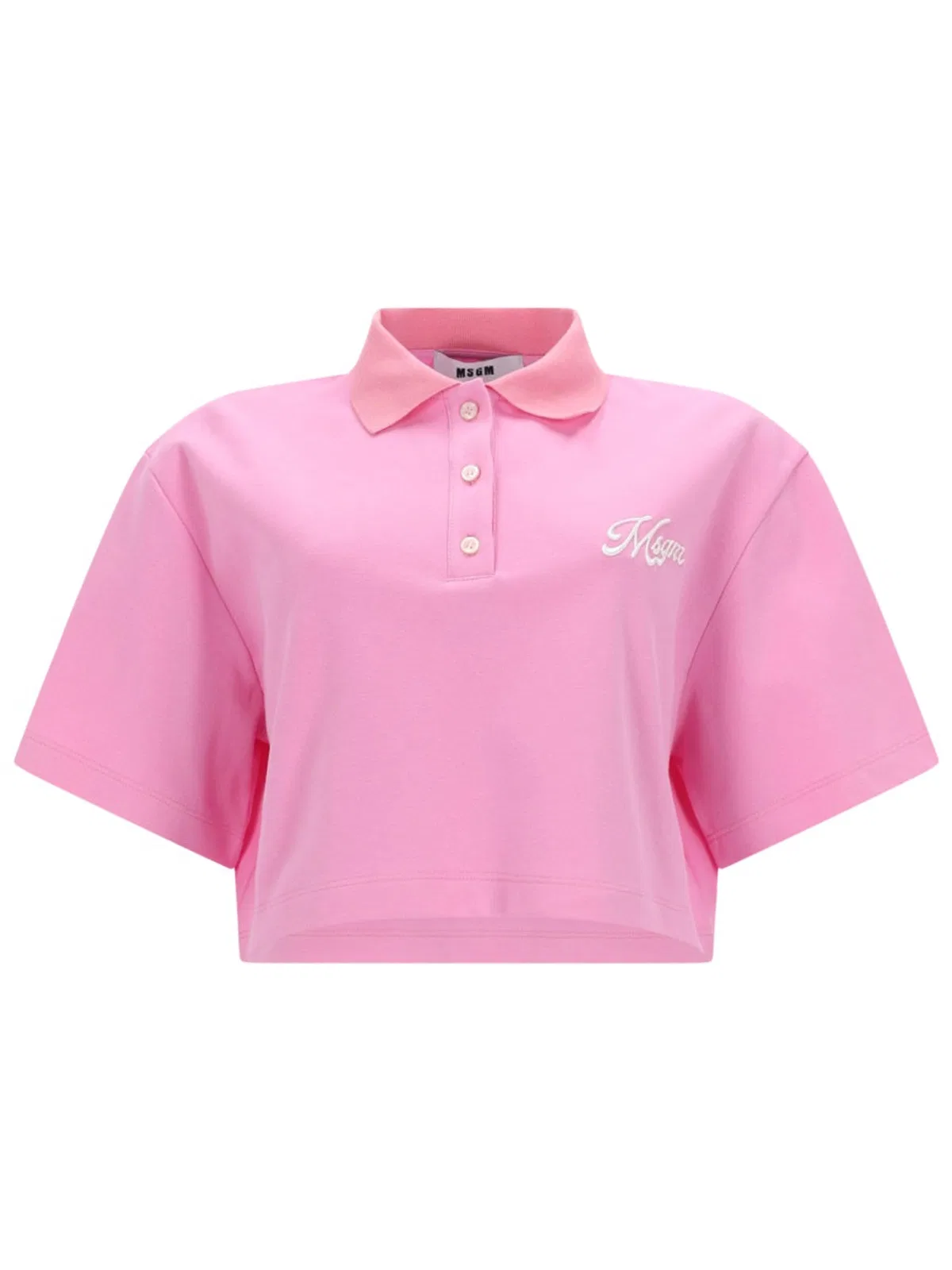 MSGM Polo Crop Con Logo