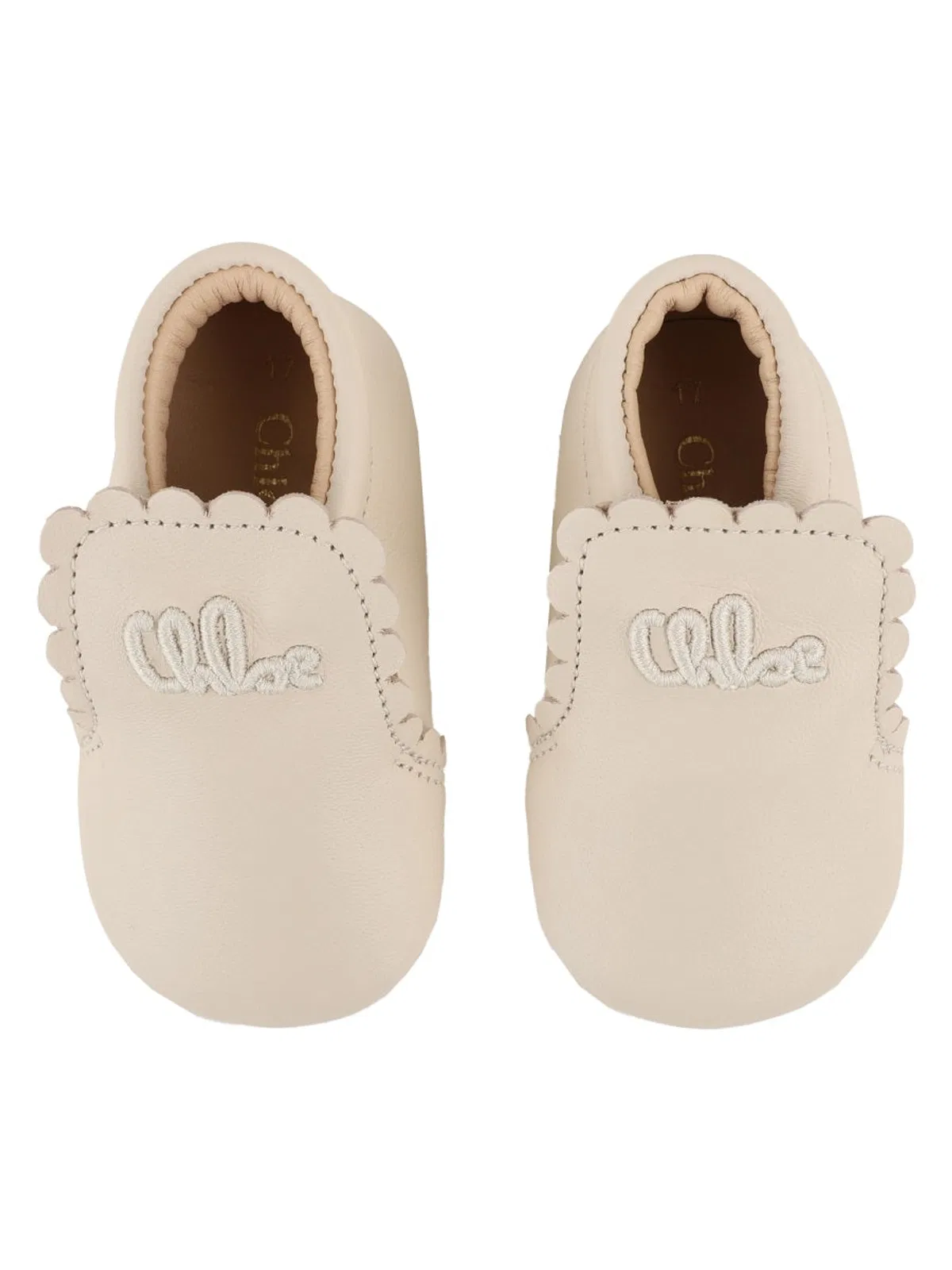 Chloé Scarpe In Pelle Con Logo Ricamato