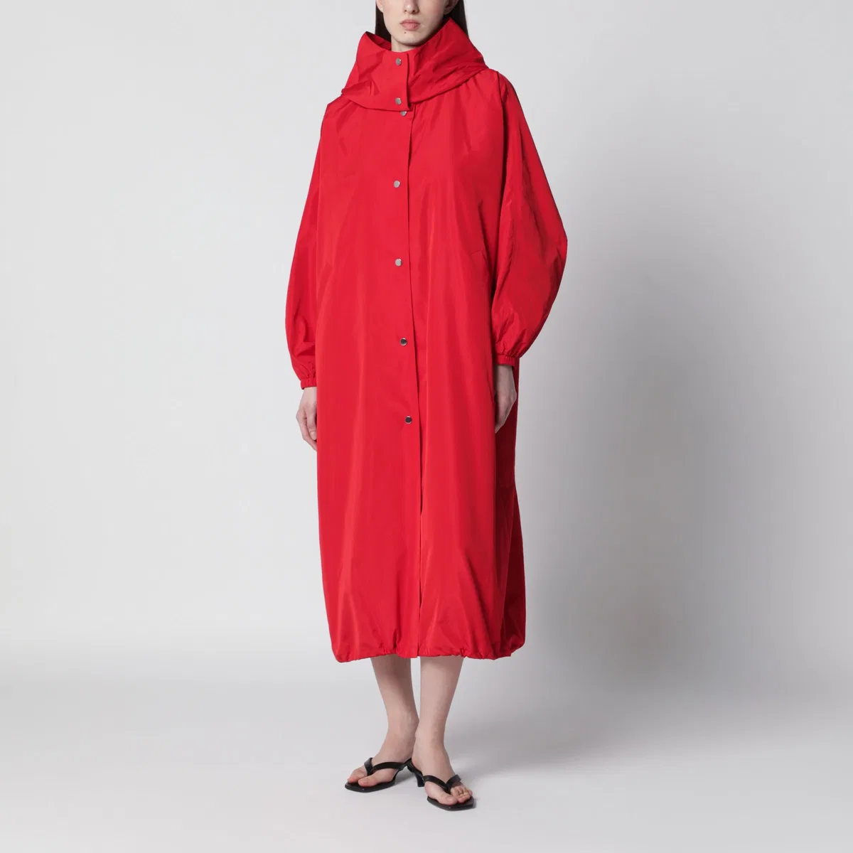 Róhe Red Oversize Coat In Silkblend Fabric