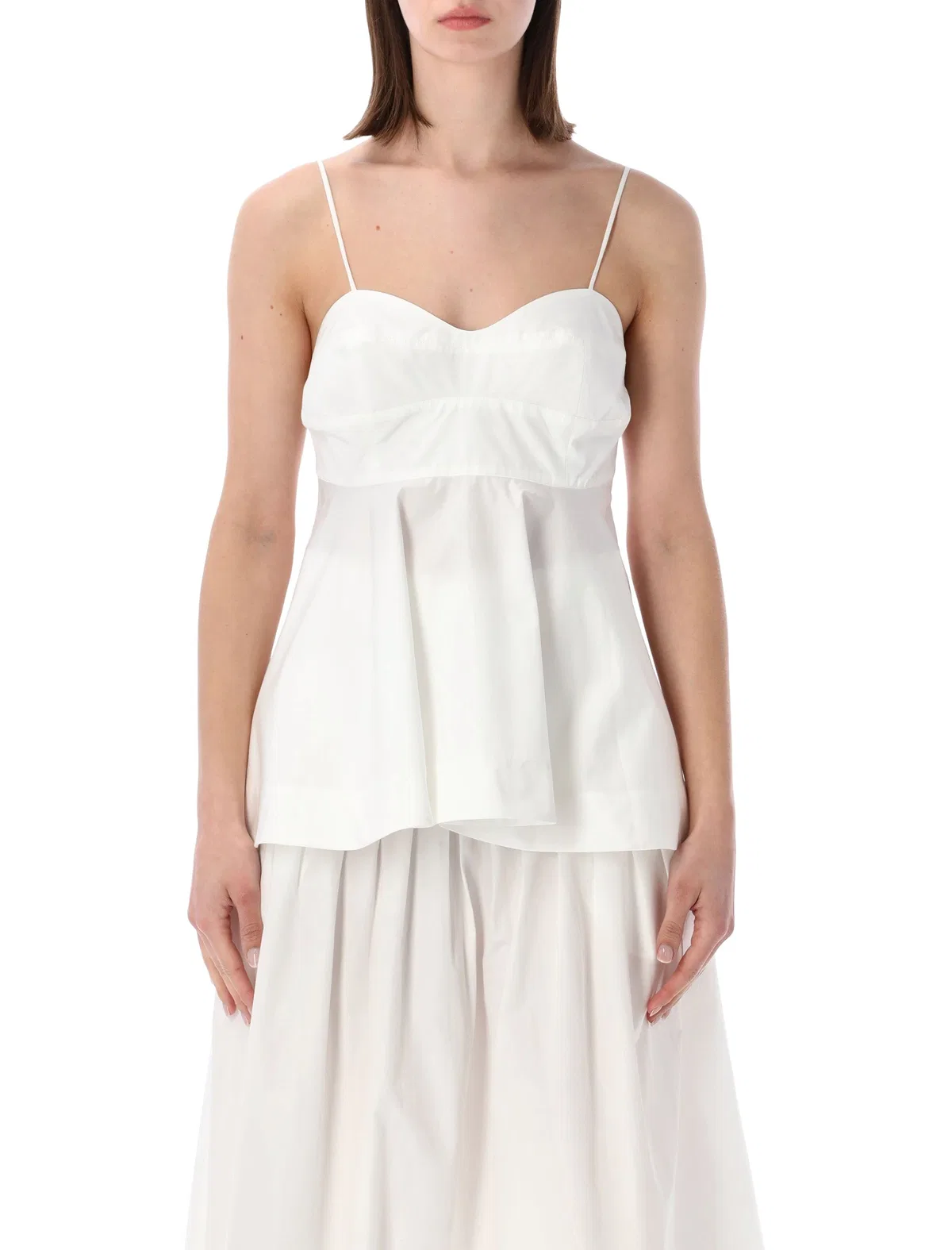 Róhe Bustier Peplum Cotton Top