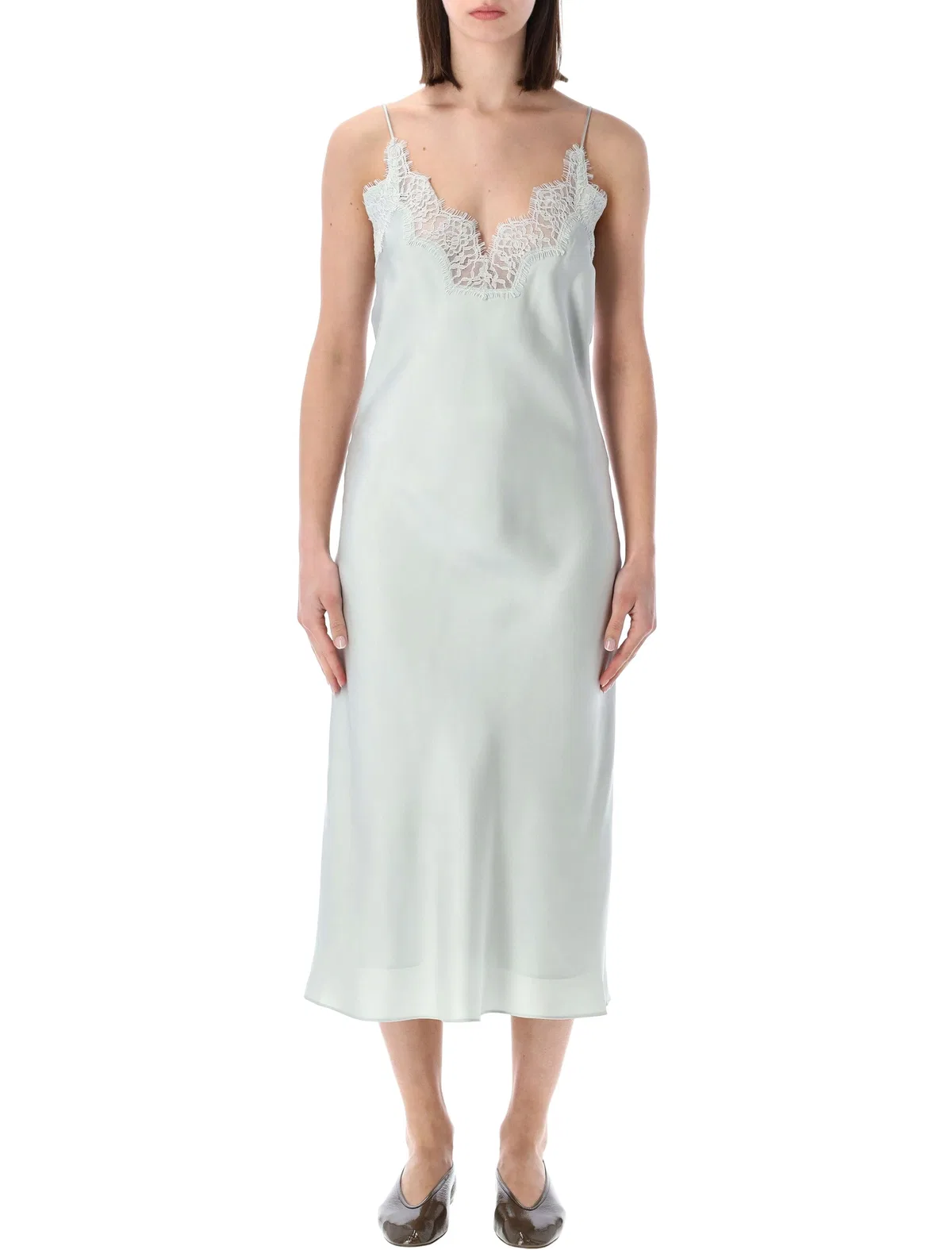 Róhe Lace Silk Slip Dress