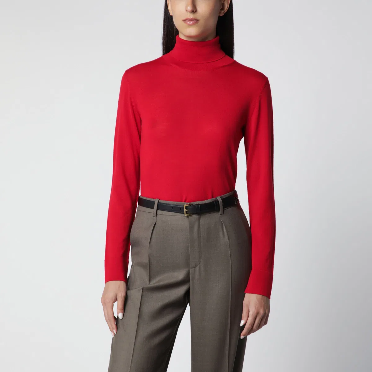 Róhe Red Fine-Knit Wool And Cashmere Turtlene