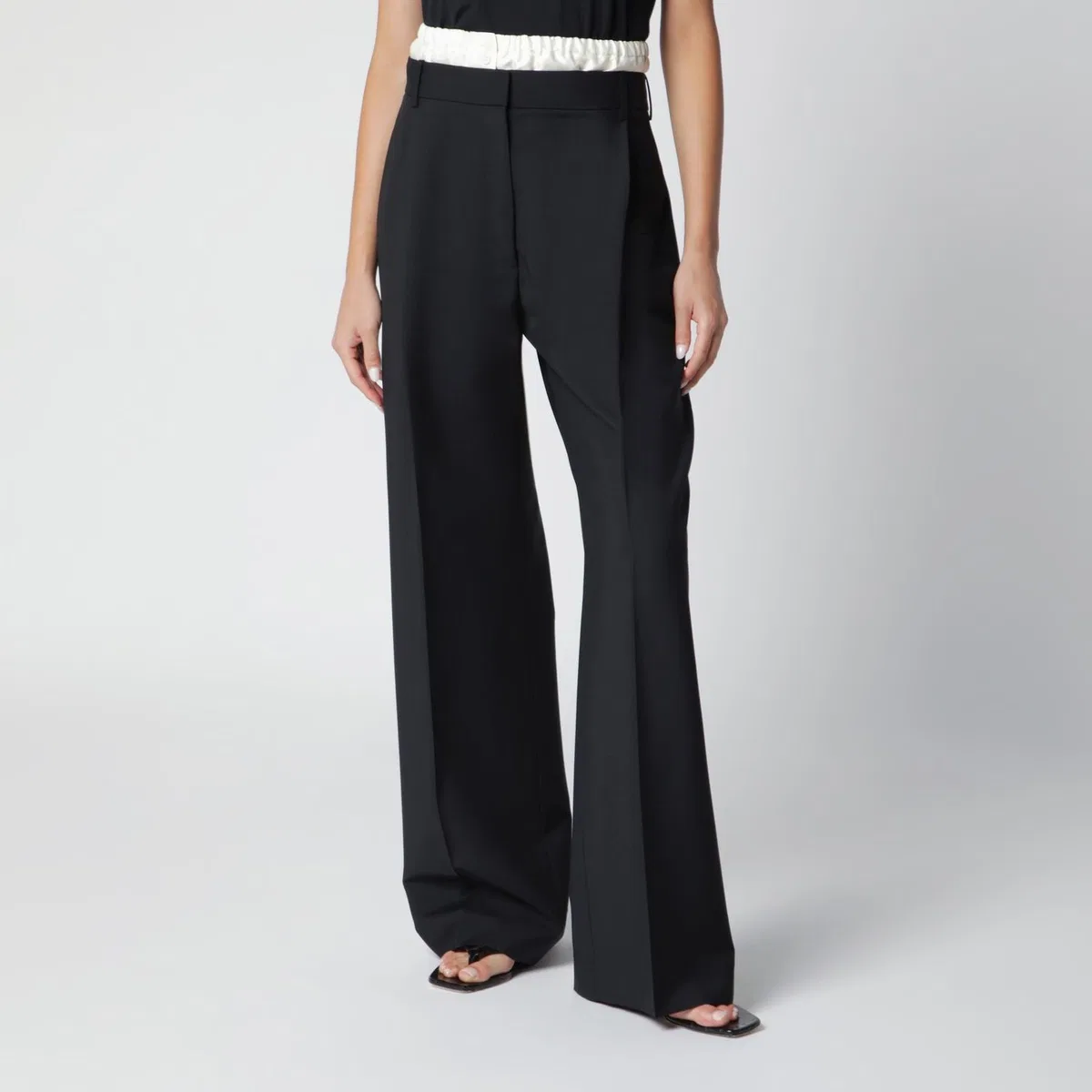 Róhe Black Trousers With Boxer Detail