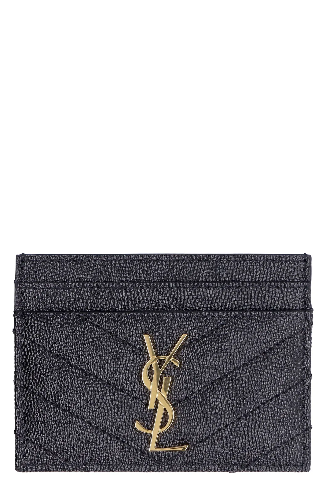 Saint Laurent Cassandre Matelassu00c9 Card Case In Gra