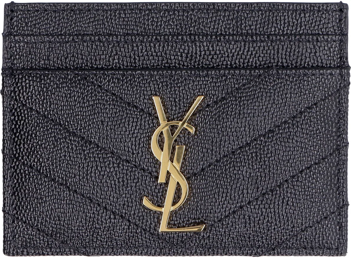 Saint Laurent Cassandre Matelassu00c9 Card Case In Gra