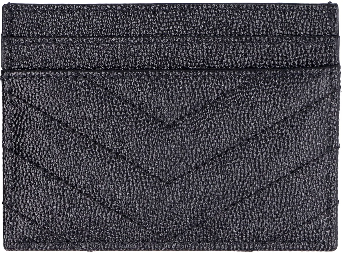 Saint Laurent Cassandre Matelassu00c9 Card Case In Gra