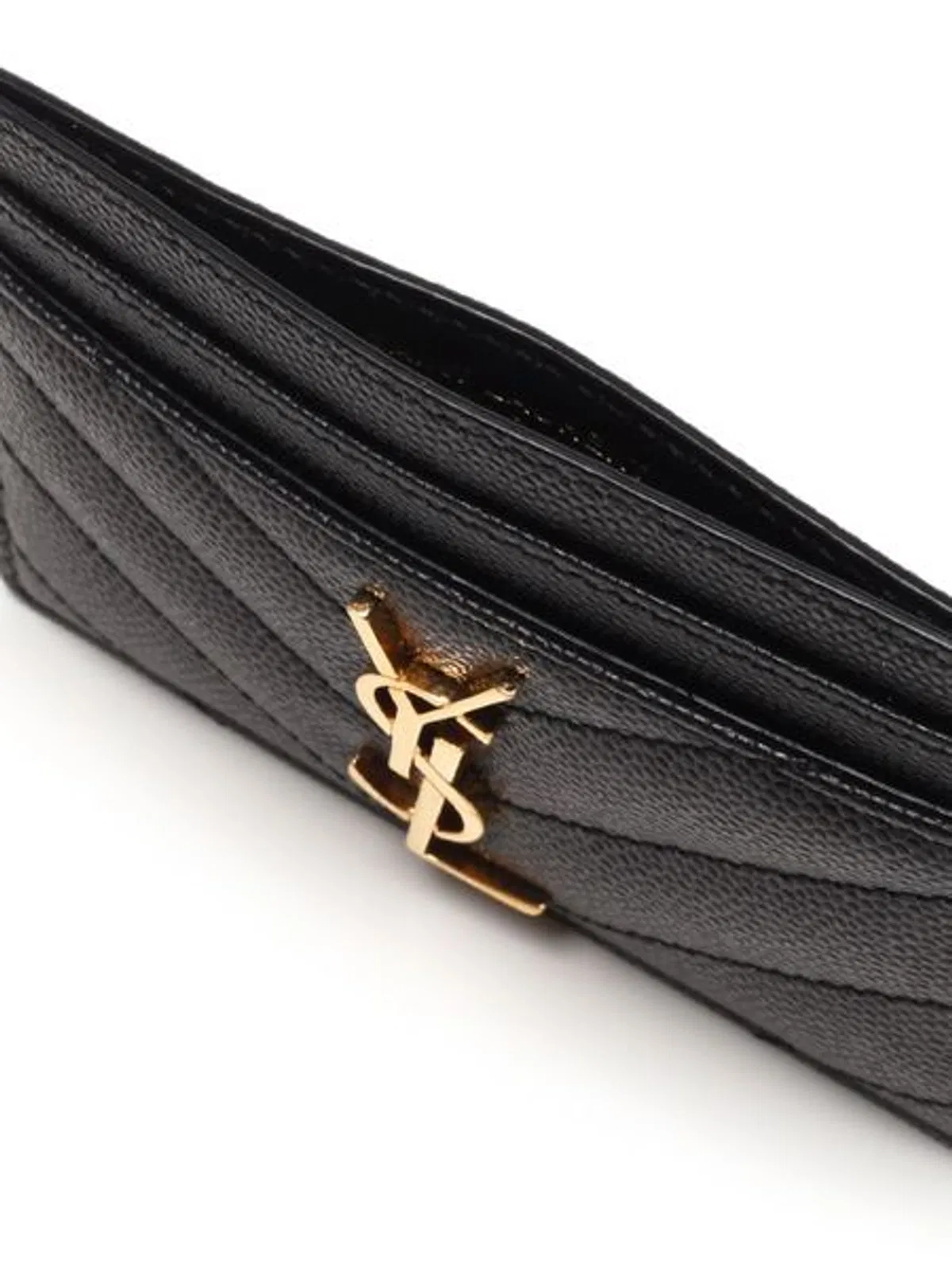 Saint Laurent Cassandre Matelassu00c9 Card Case In Gra