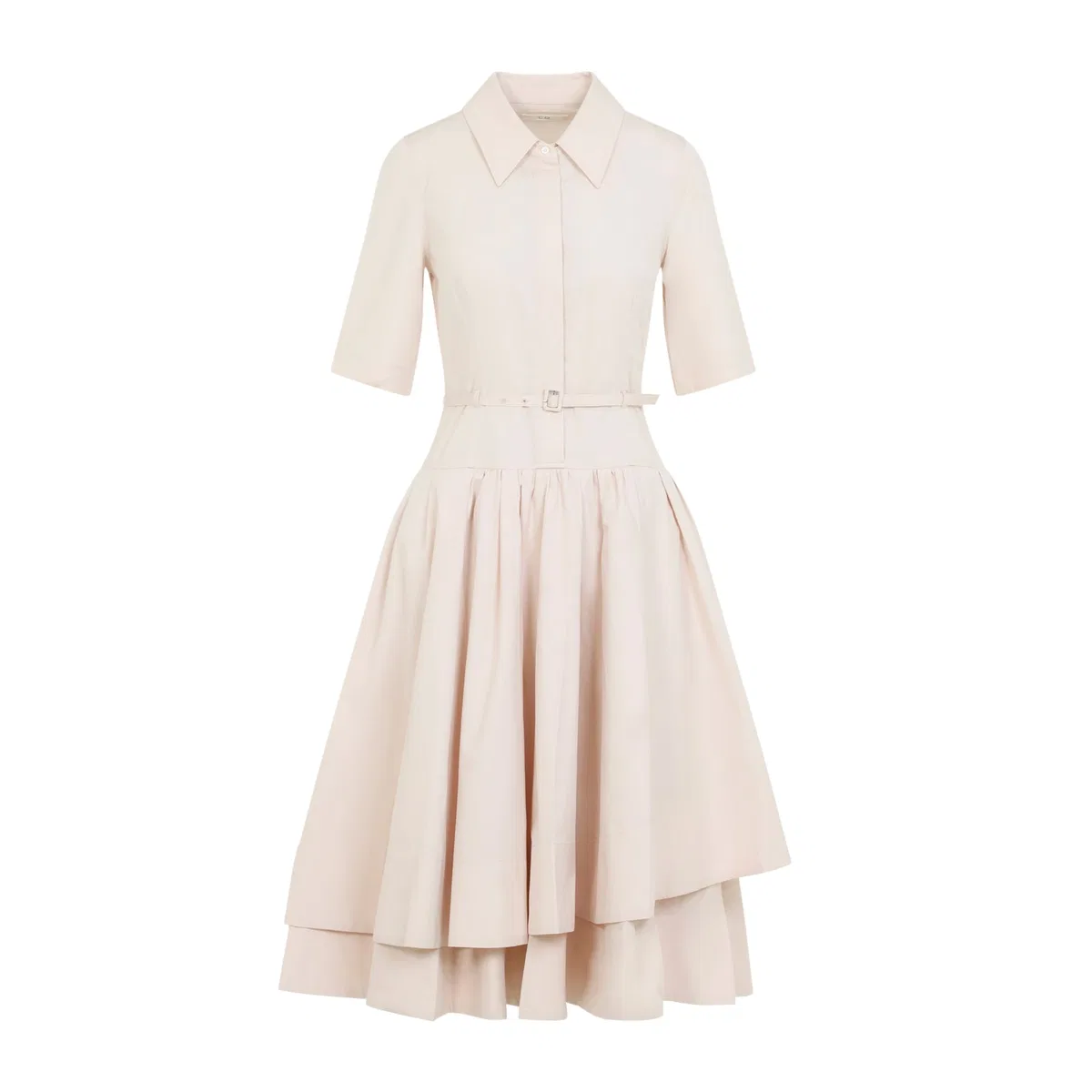 Co Pink Ss Belted Cotton Long Dress