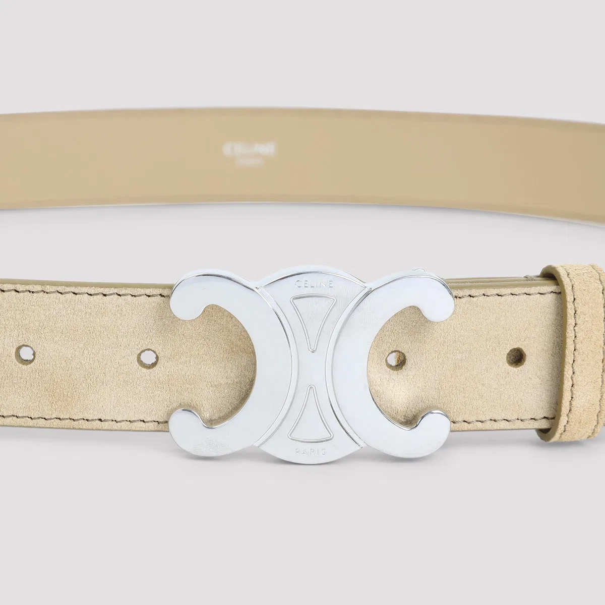 Celine Stone Beige Suede Belt