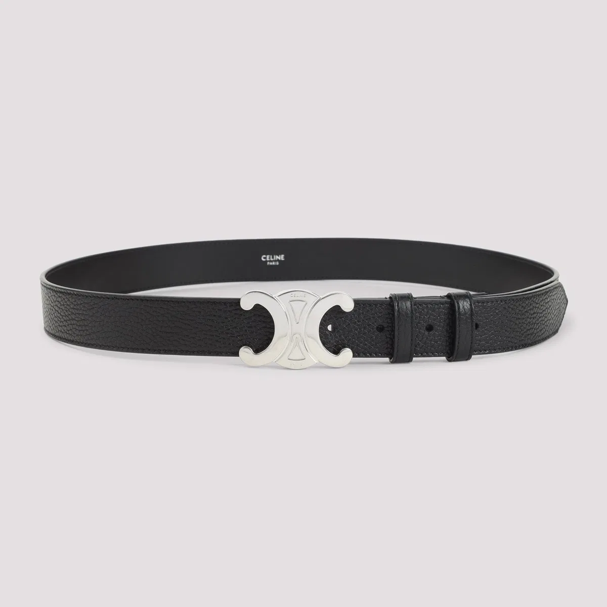 Celine Black Calf Leather Large 30 Mm Belt