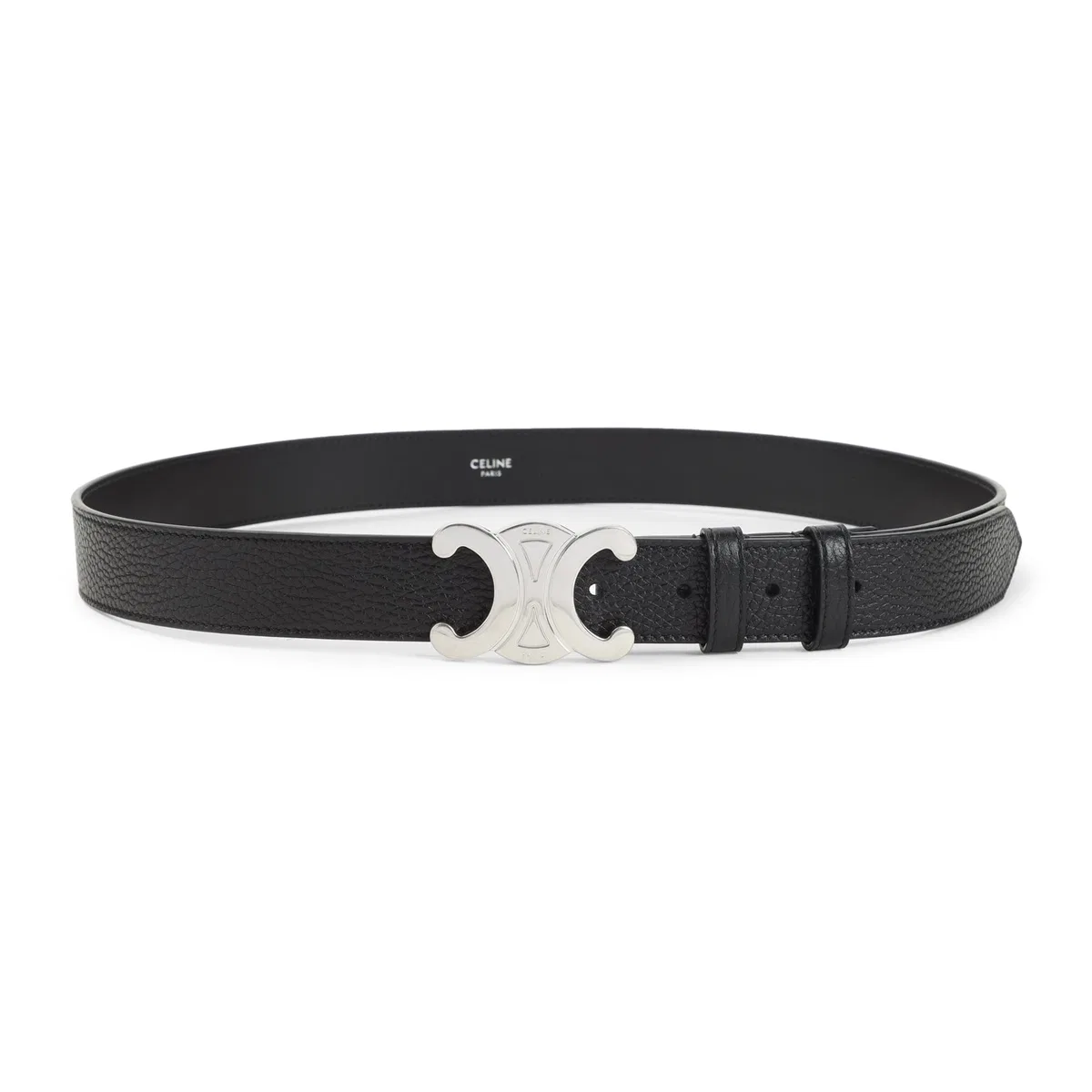 Celine Black Calf Leather Large 30 Mm Belt