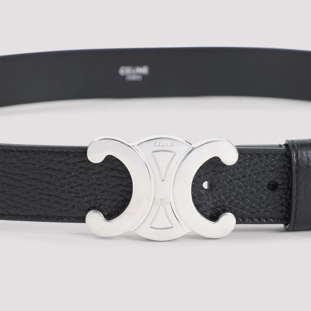 Celine Black Calf Leather Large 30 Mm Belt