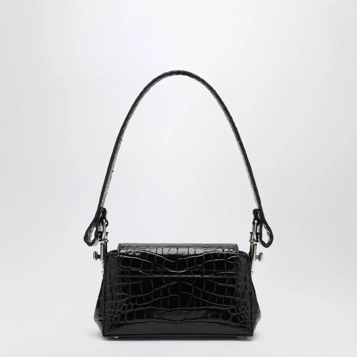 Vivienne Westwood Black Hazel Bag In Croc-Effect Patent Le