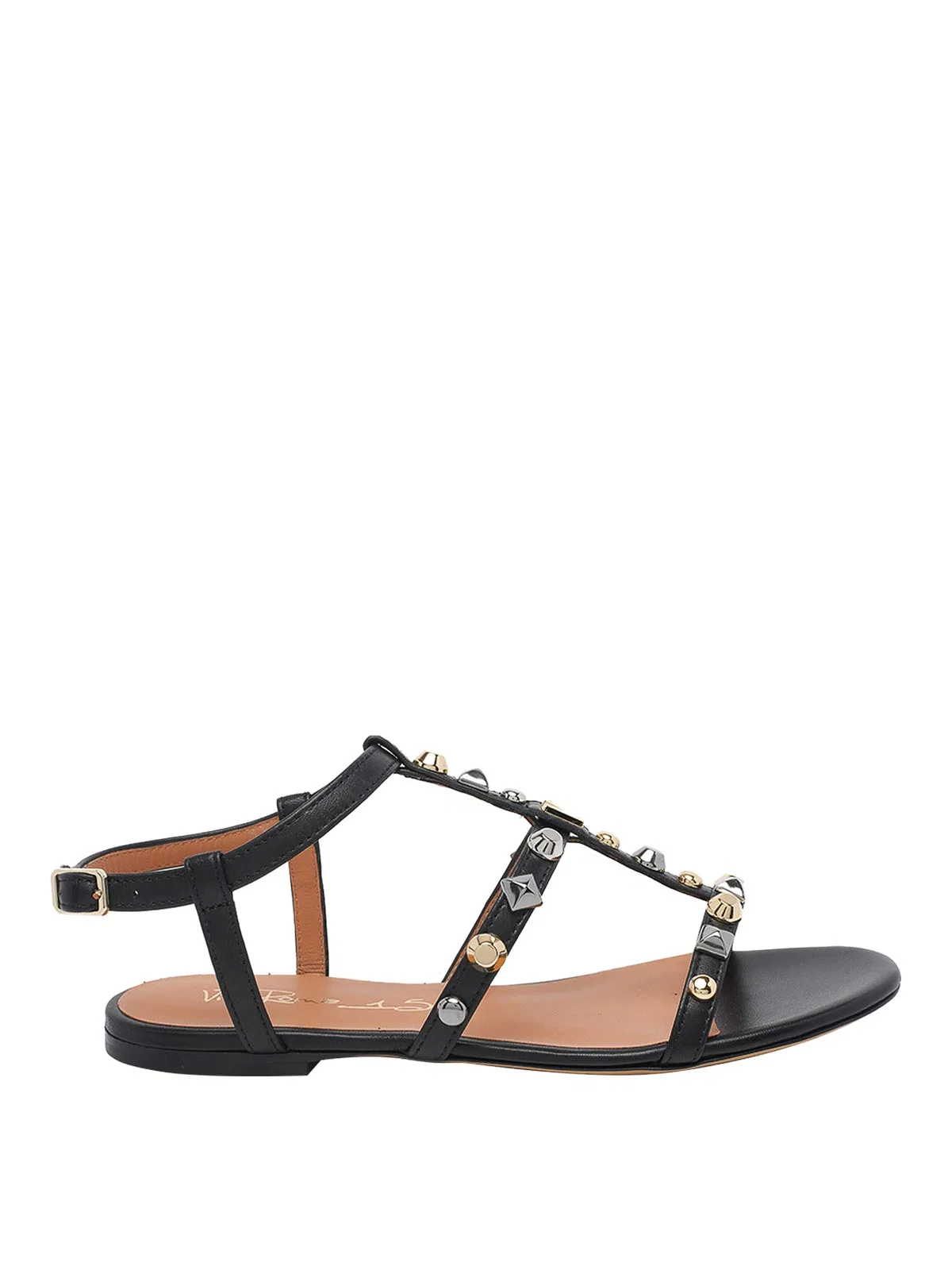 Via Roma 15 Black Sandals