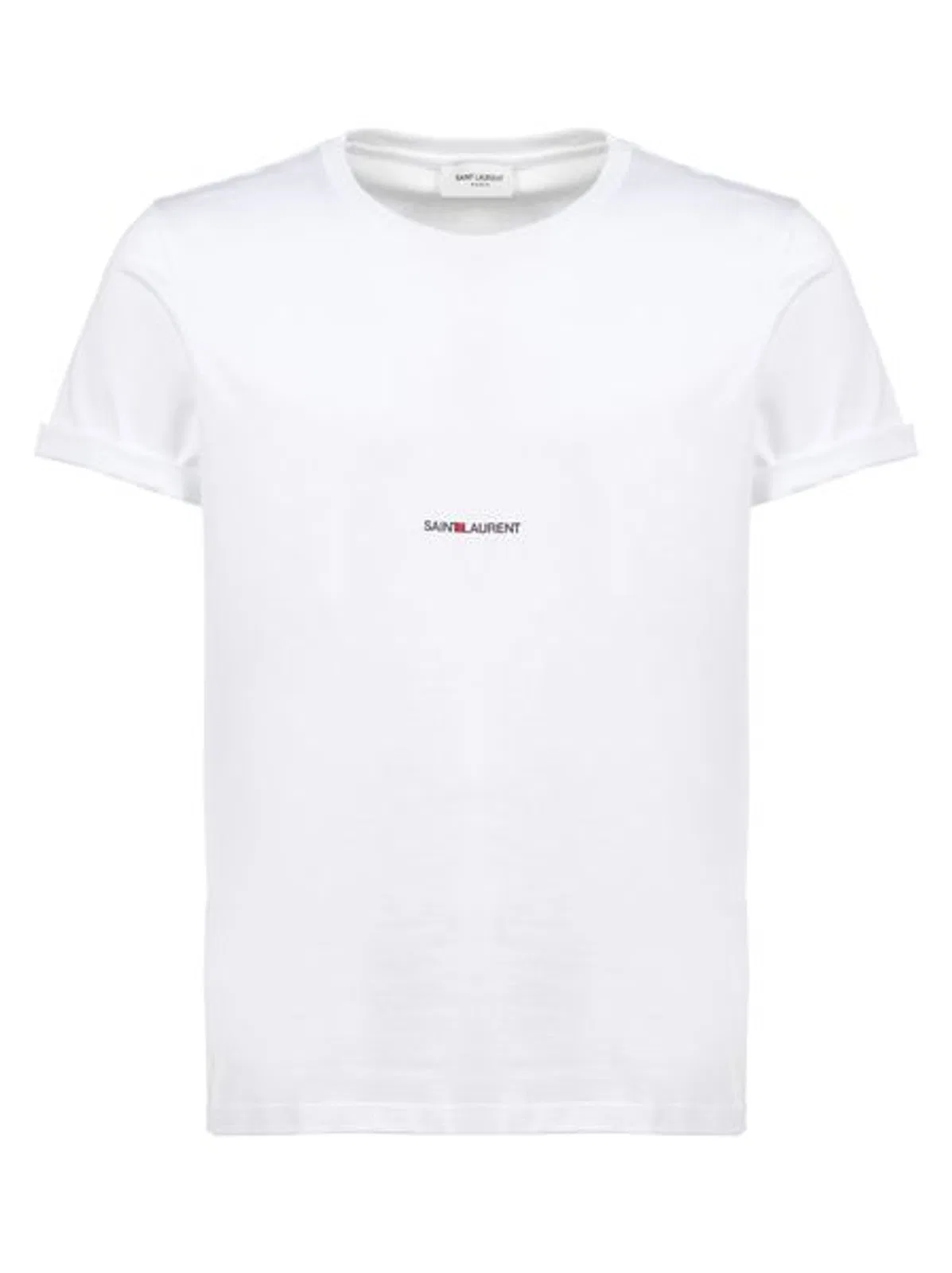 Saint Laurent White Cotton T-Shirt