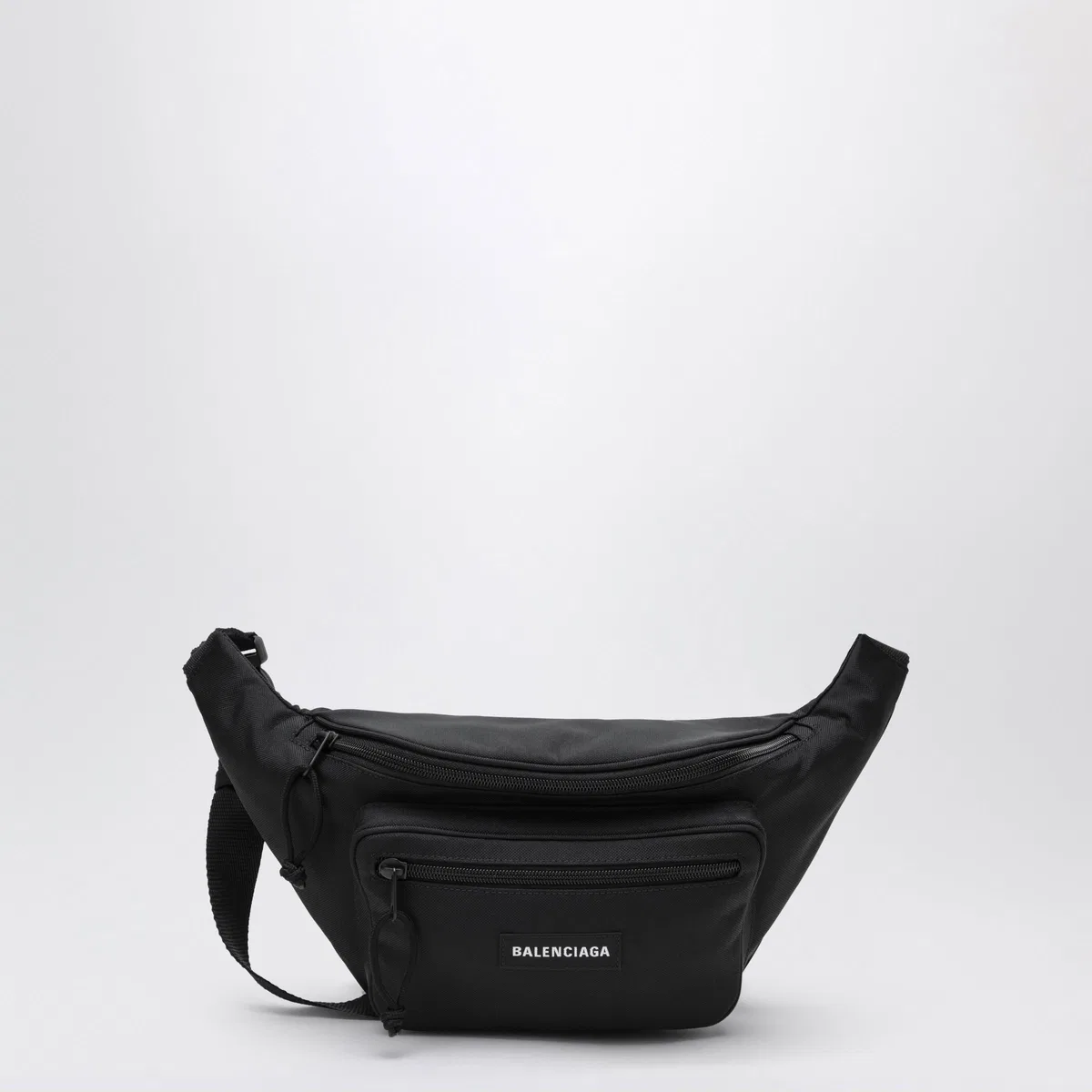 Balenciaga Explorer Black Nylon Belt Bag With Logo
