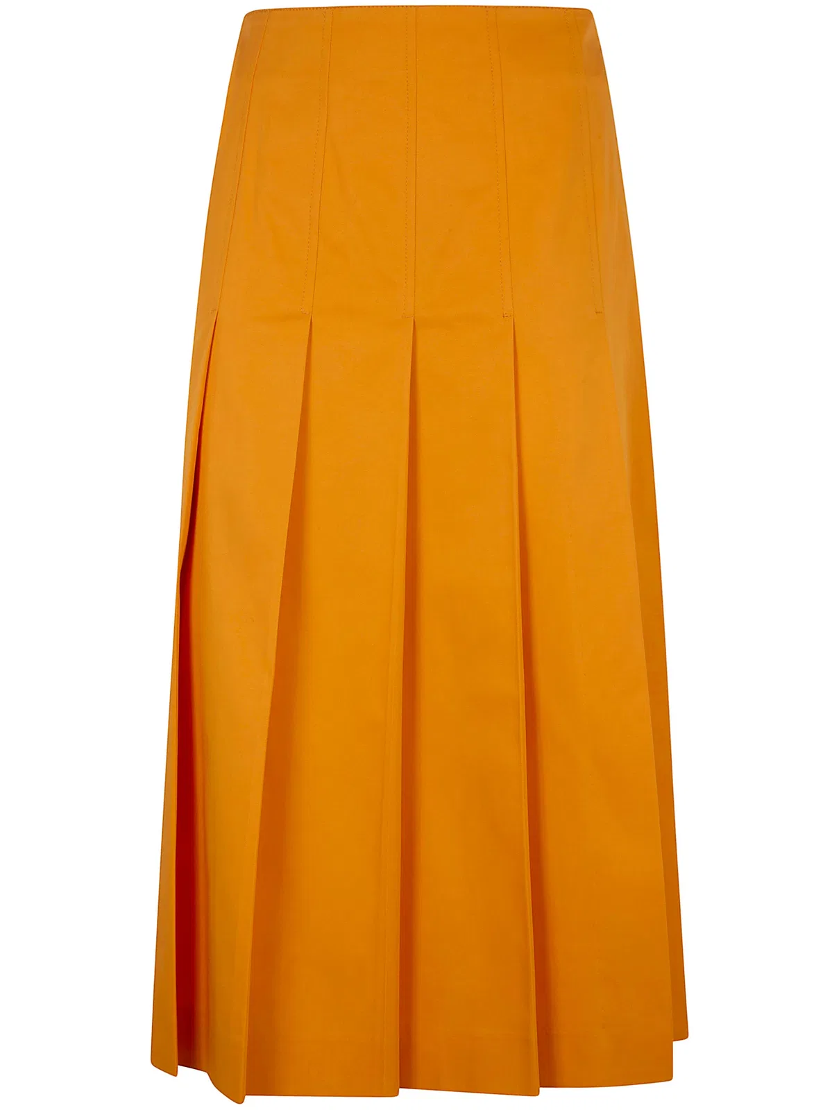 Drhope Pleated Cotton Twill Skirt