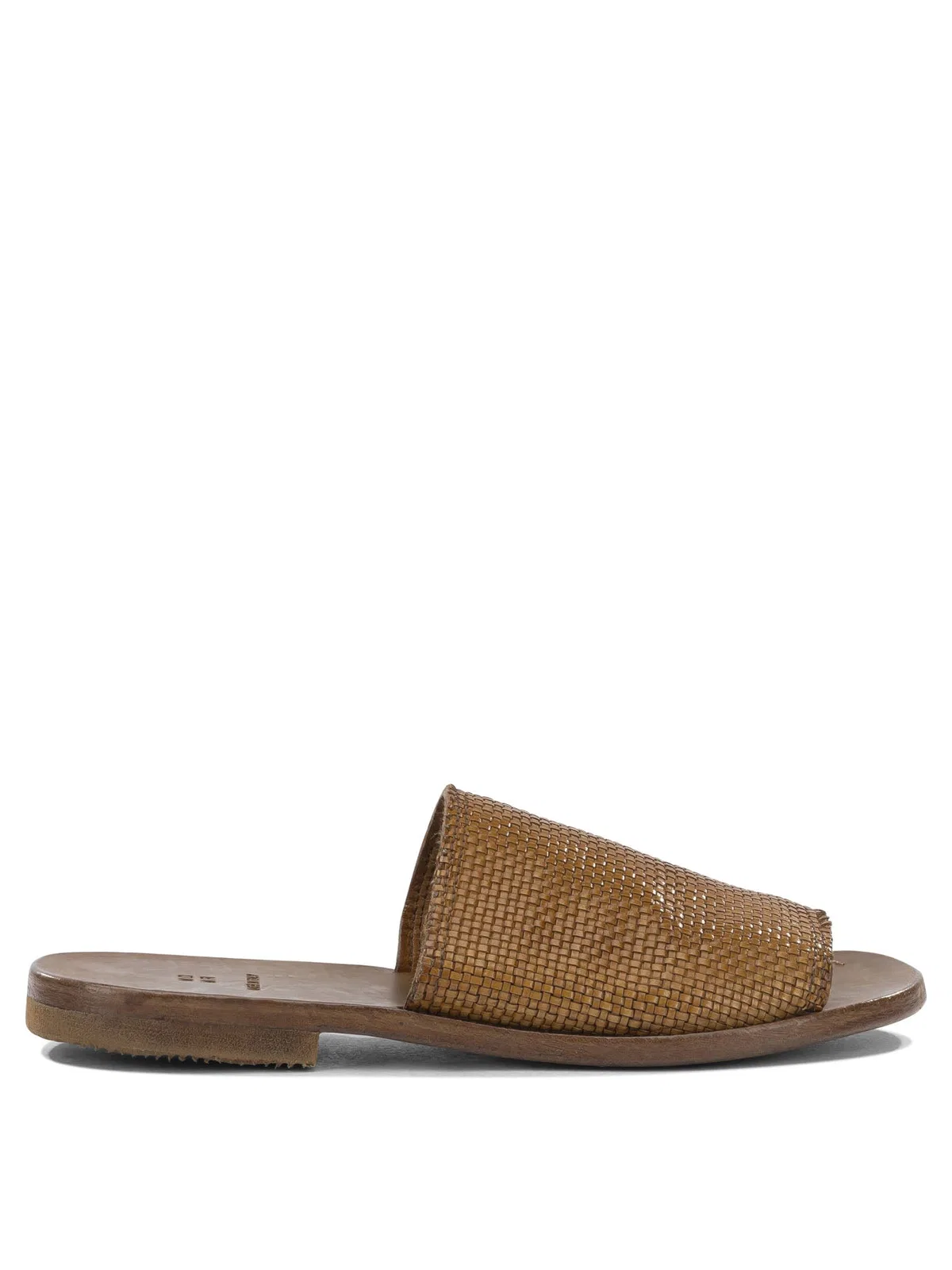 Moma Brown Calf Leather Rubber Sandals