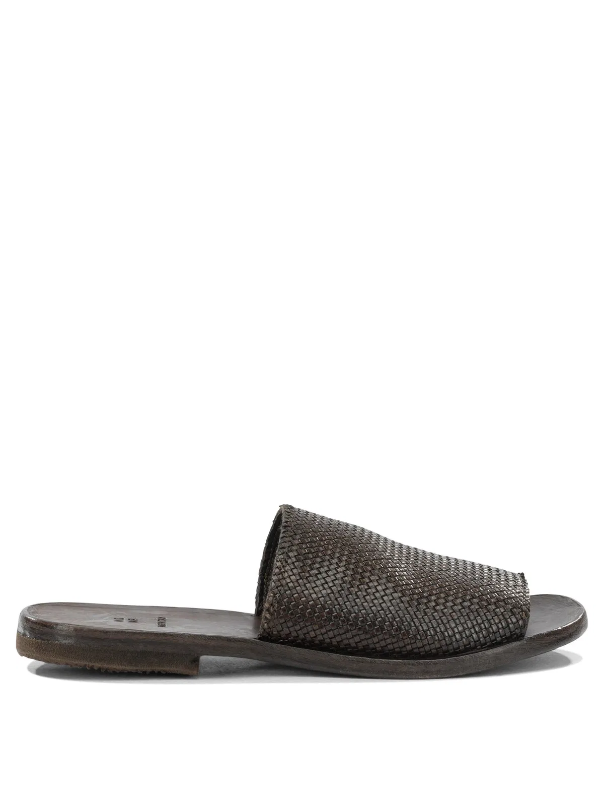 Moma Brown Calf Leather Rubber Sandals
