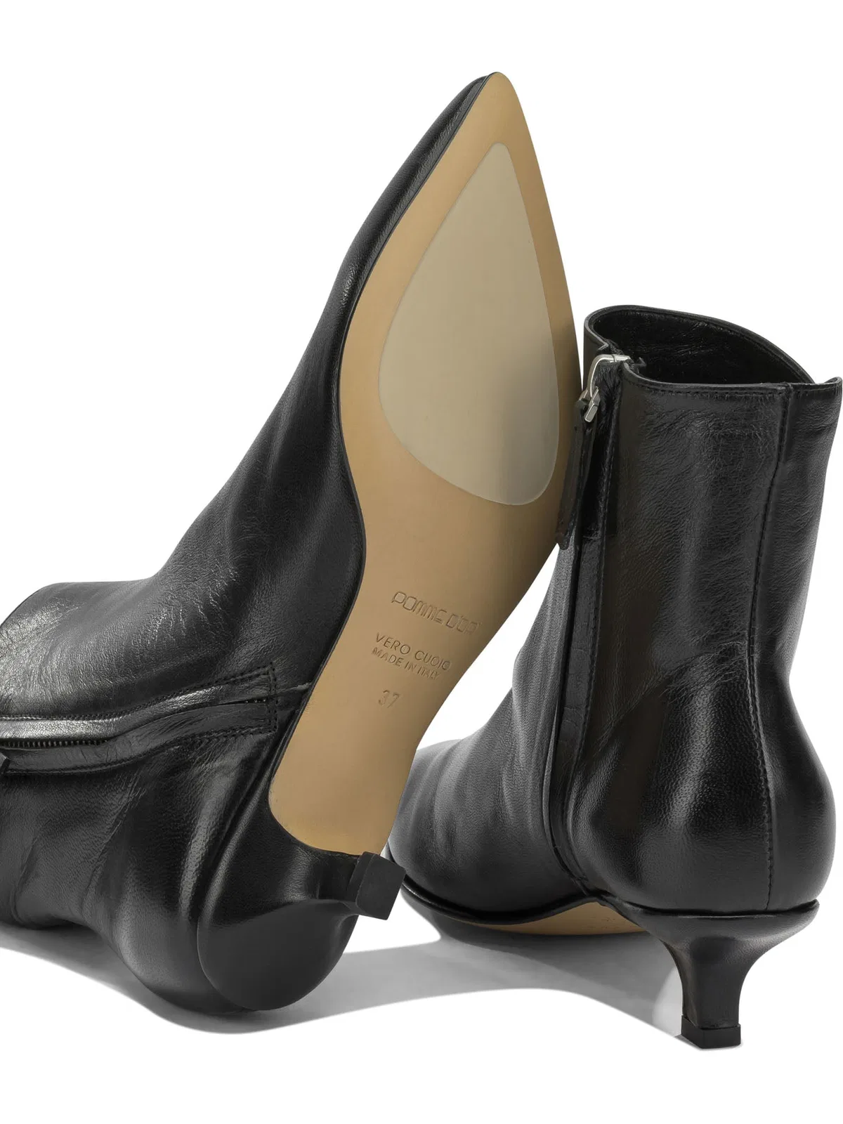 Pomme D'Or Black Leather Cow Leather Boots
