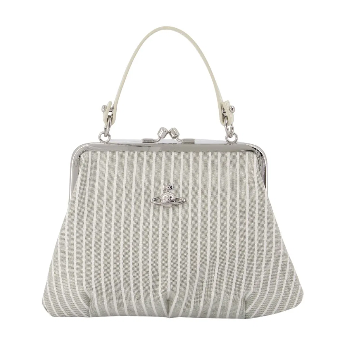 Vivienne Westwood Granny Frame Handbag – – Cotton – Grey