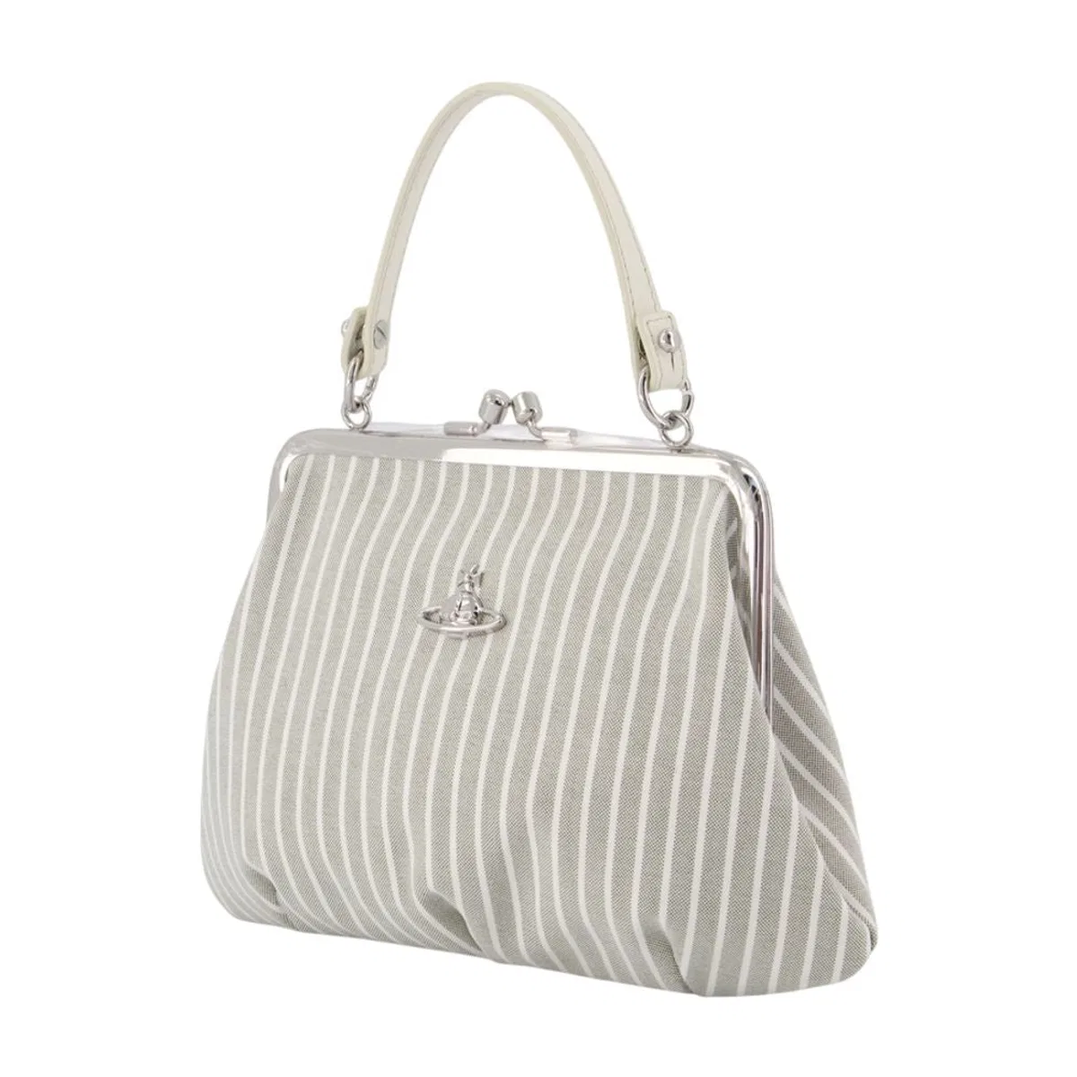 Vivienne Westwood Granny Frame Handbag – – Cotton – Grey