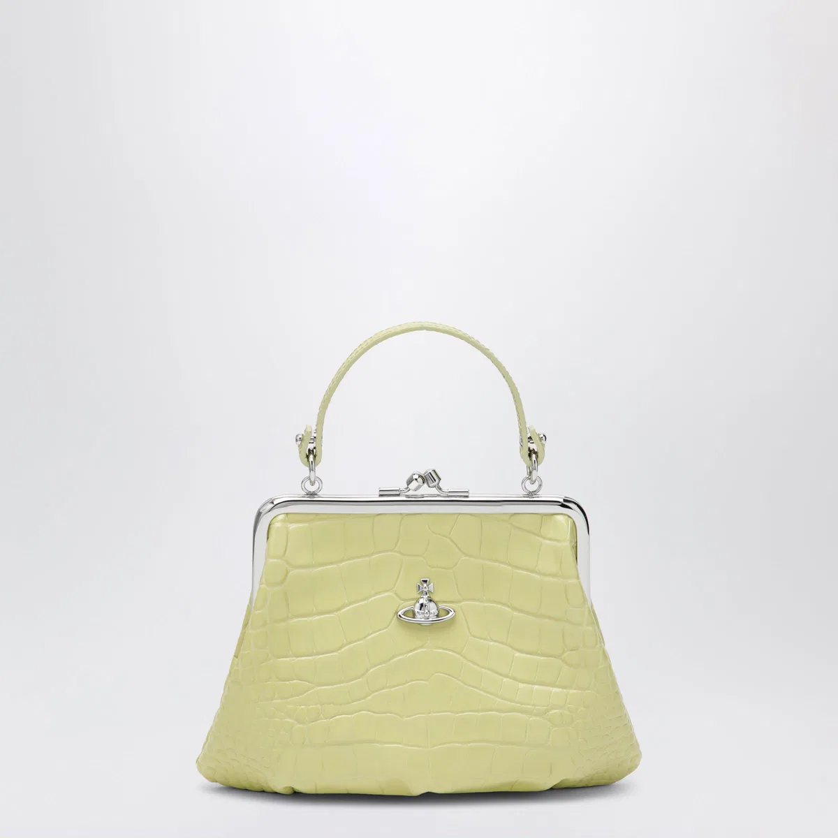 Vivienne Westwood Charm Bag In Lime Croc-Effect Patent Lea