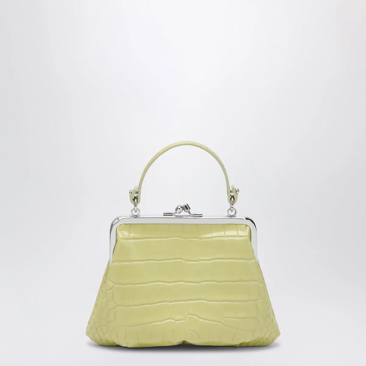 Vivienne Westwood Charm Bag In Lime Croc-Effect Patent Lea