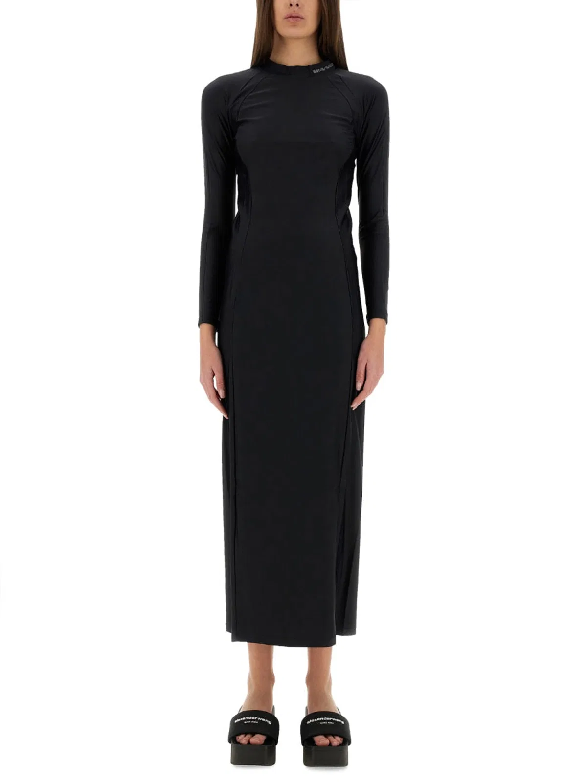 T by Alexander Wang Black Stretch Nylon Dress