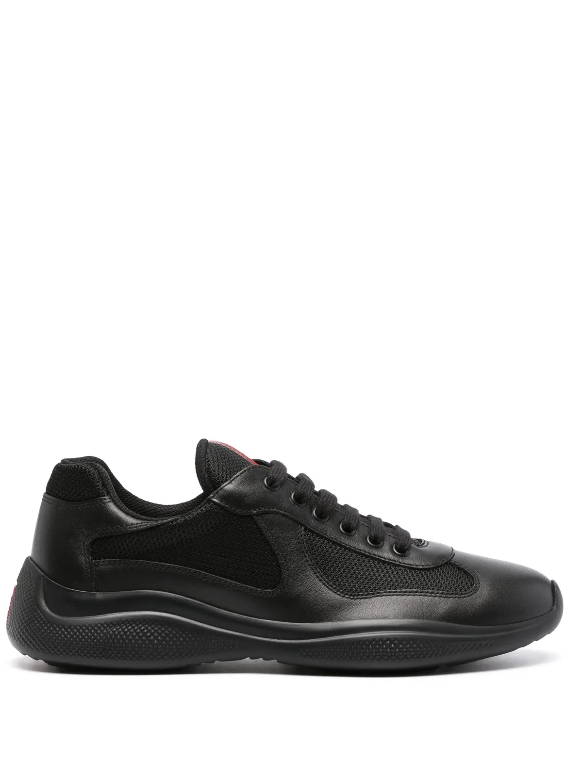 Prada Black Leather Americas Cup Sneakers