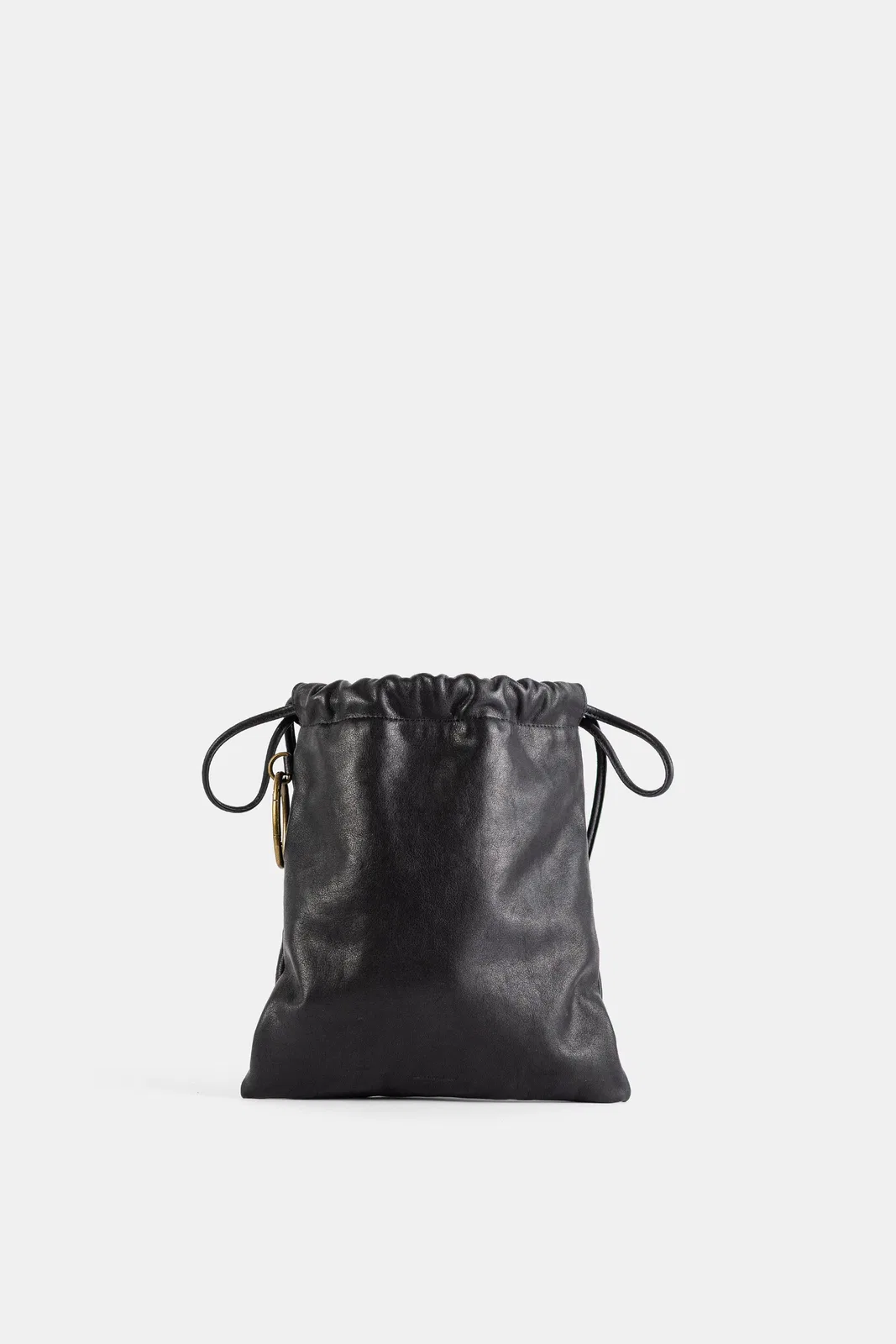 Bea Mombaers Sac Drawstring Large En Cuir Noir