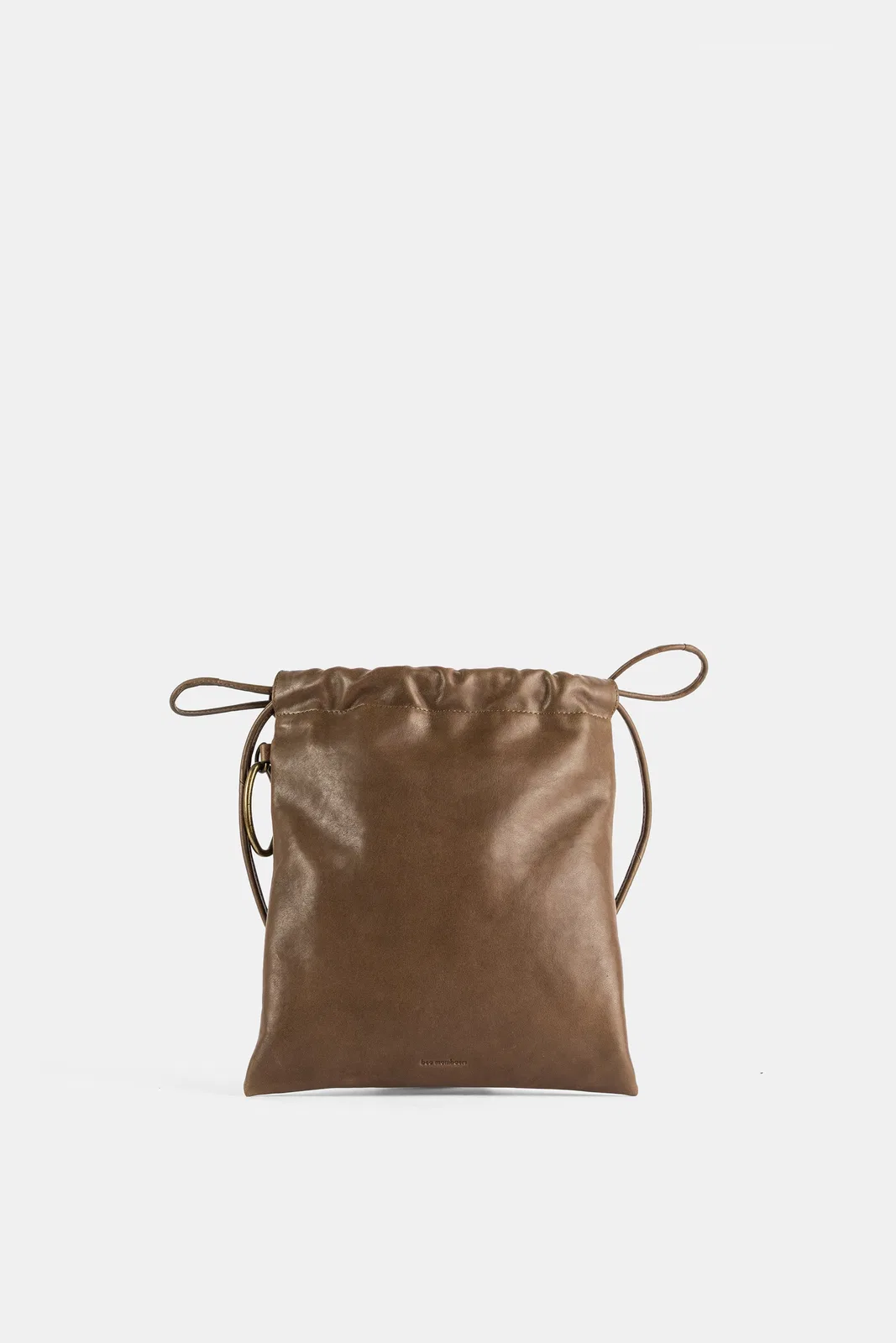 Bea Mombaers Sac Drawstring Large En Cuir Kaki