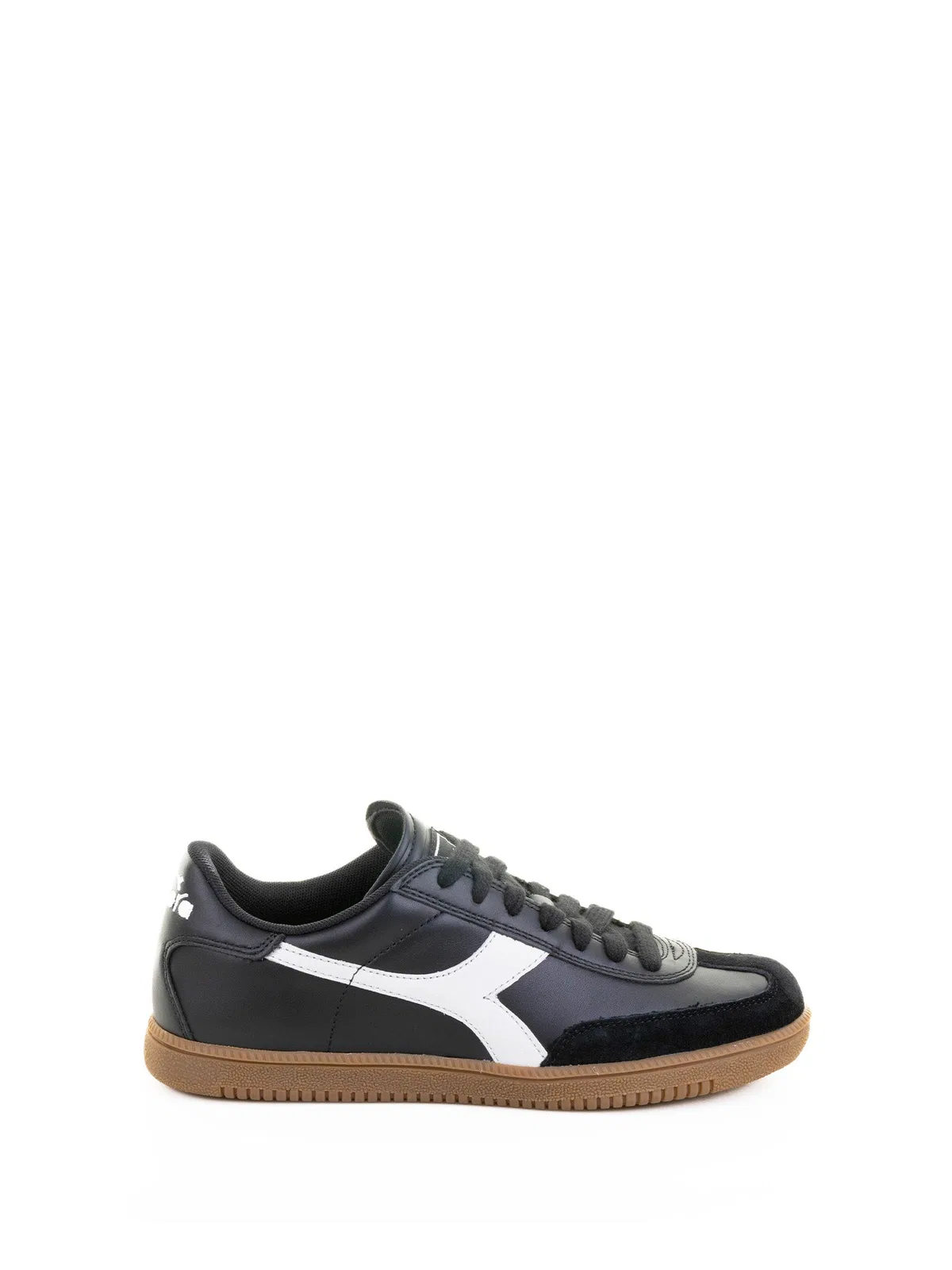 Diadora Black Sneaker In Leather And Suede
