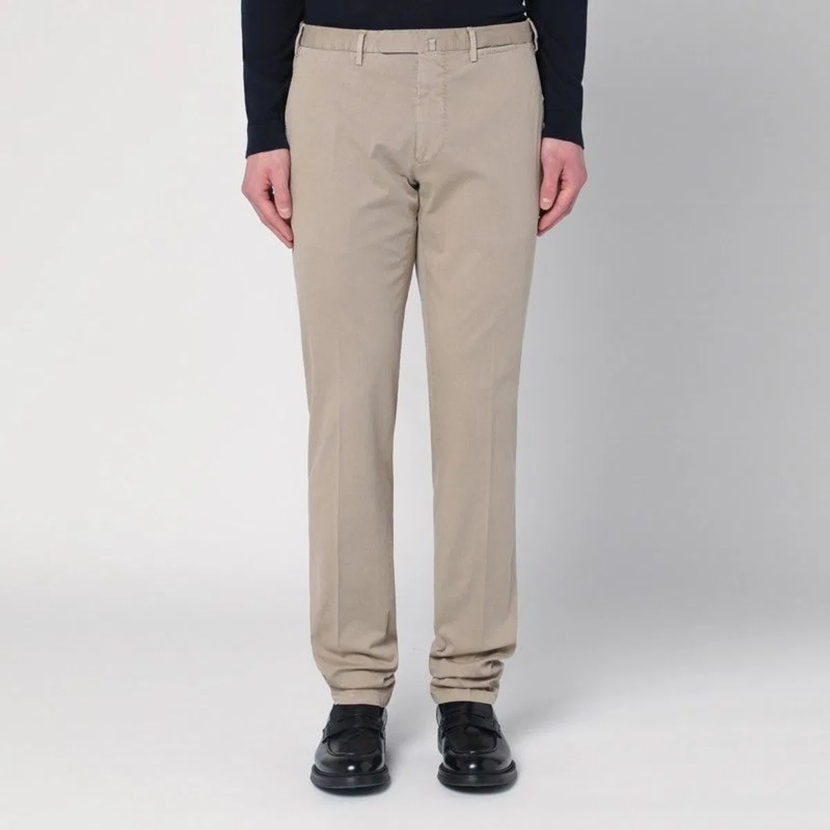 Santaniello Beige Trousers In Cotton