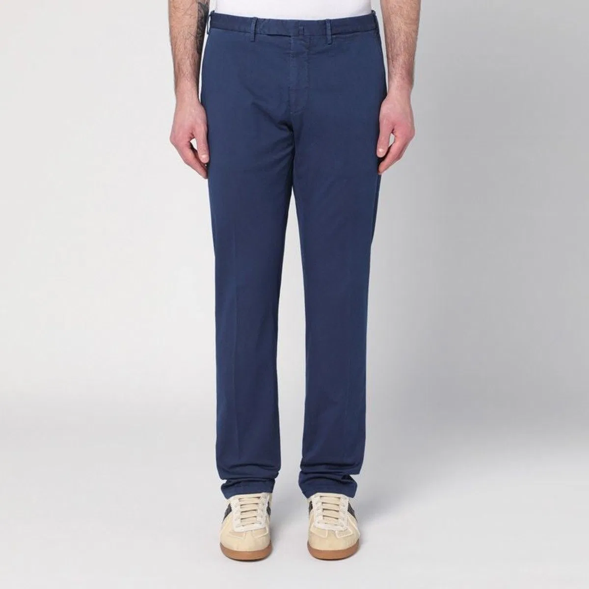 Santaniello Blue Trousers In Cotton