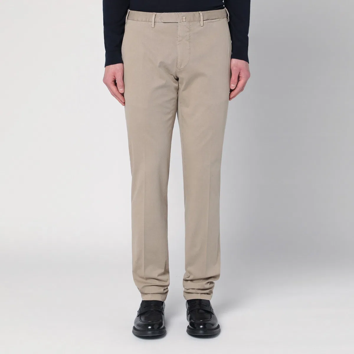 Santaniello Beige Trousers In Cotton