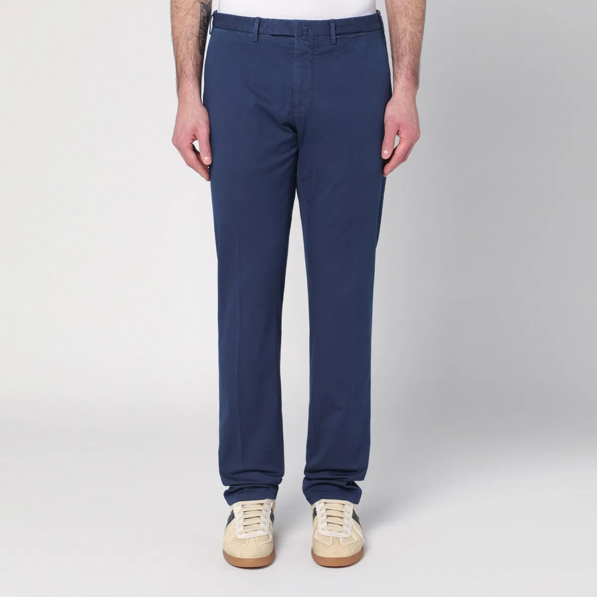 Santaniello Blue Trousers In Cotton