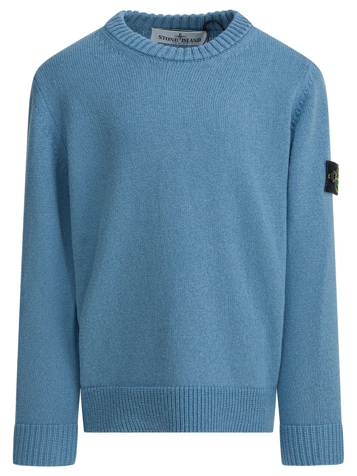 Stone Island Kids Light Blue Cotton Knitwear
