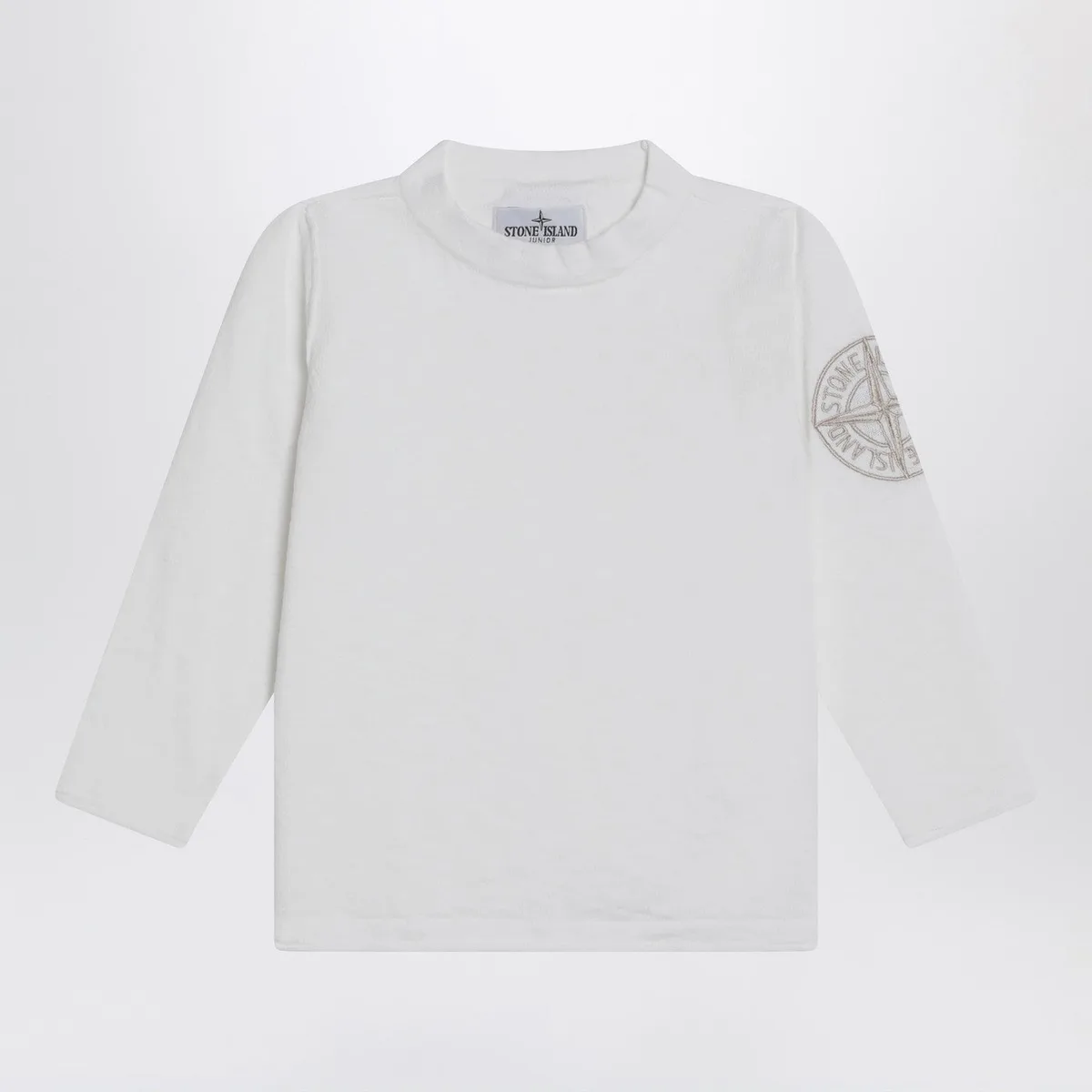 Stone Island White Blouse In Cotton Muslin