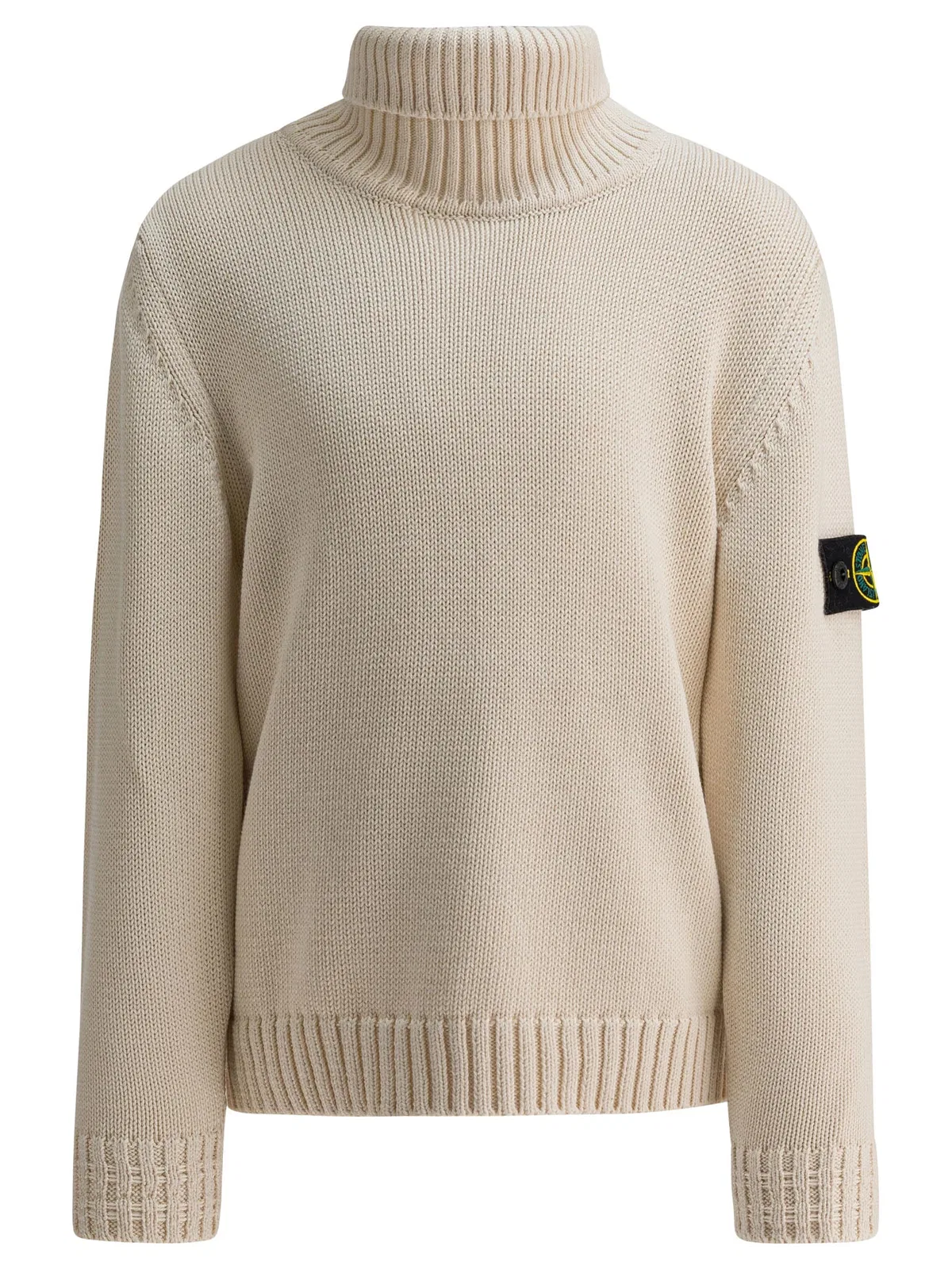 Stone Island Kids White Cotton Blend Knitwear