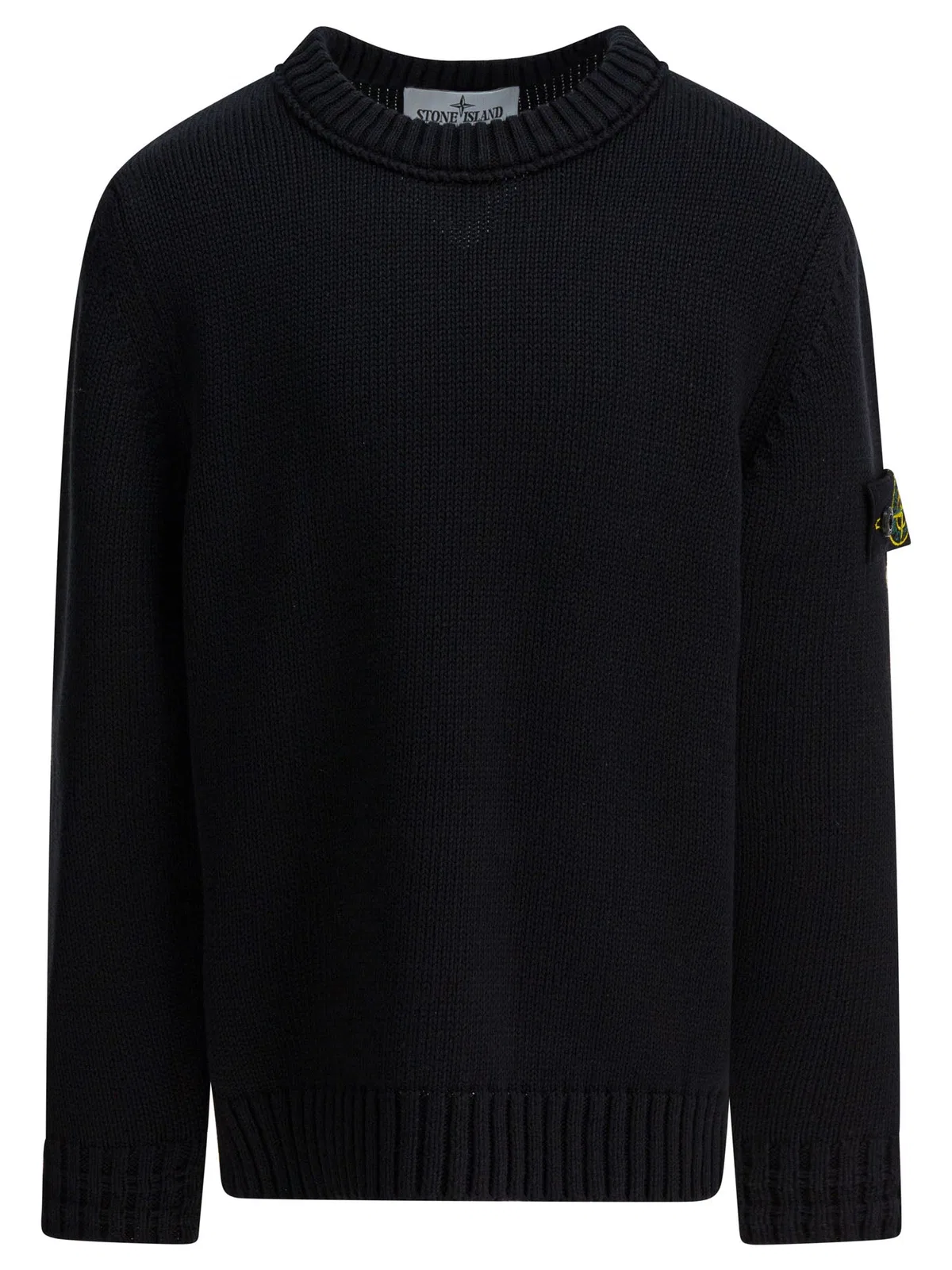 Stone Island Kids Black Cotton Blend Knitwear