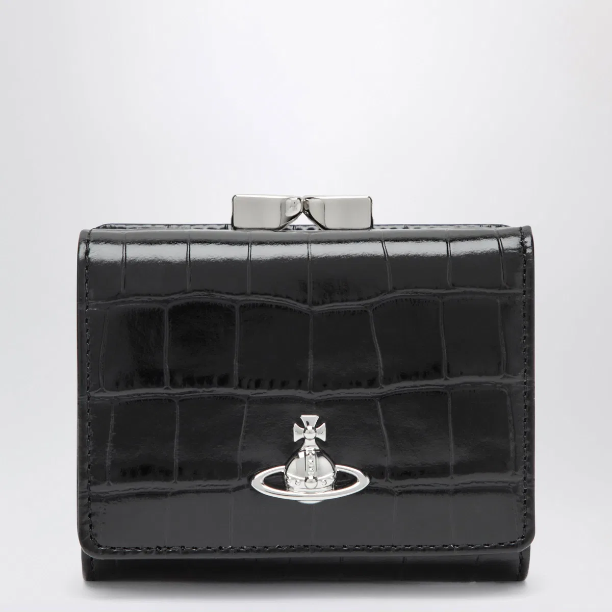 Vivienne Westwood Small Frame Wallet Black In Calf Leather