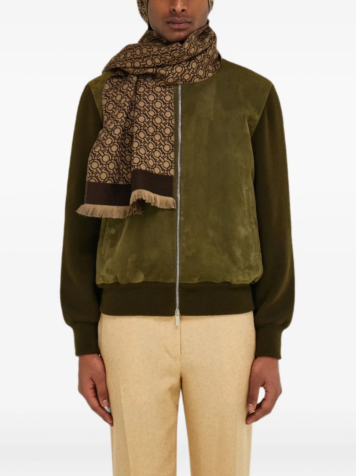 Ferragamo Brown Cashmere Scarfs.