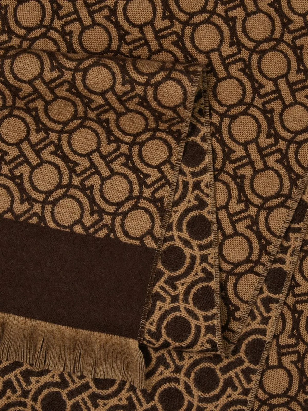 Ferragamo Brown Cashmere Scarfs.