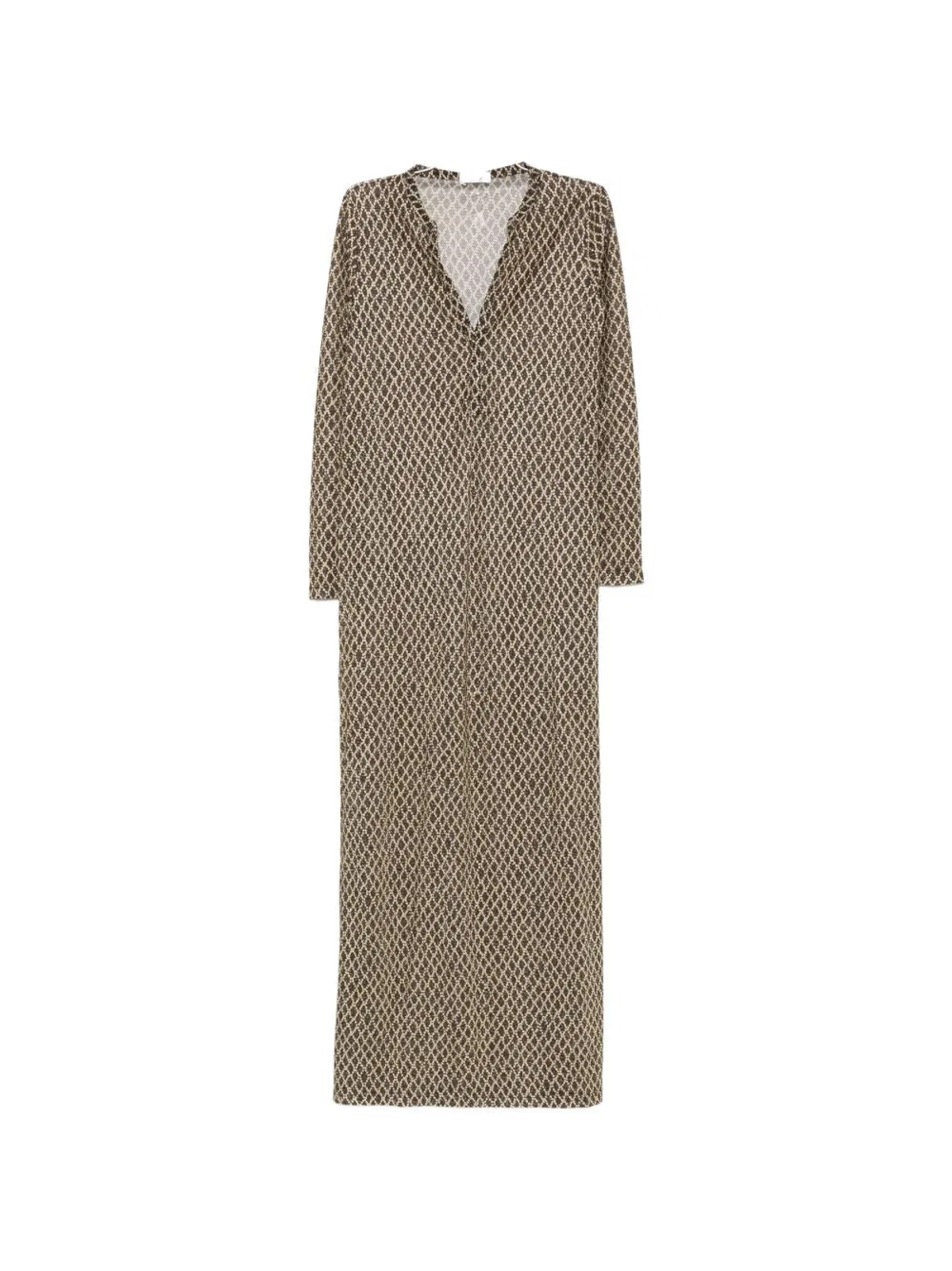 Siyu V-Neck Patterned Maxi Dress