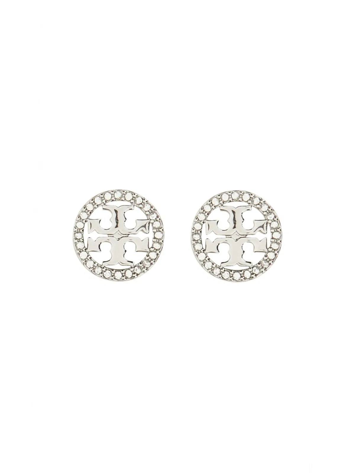 Tory Burch Orecchini Circlestud Crystal Logo