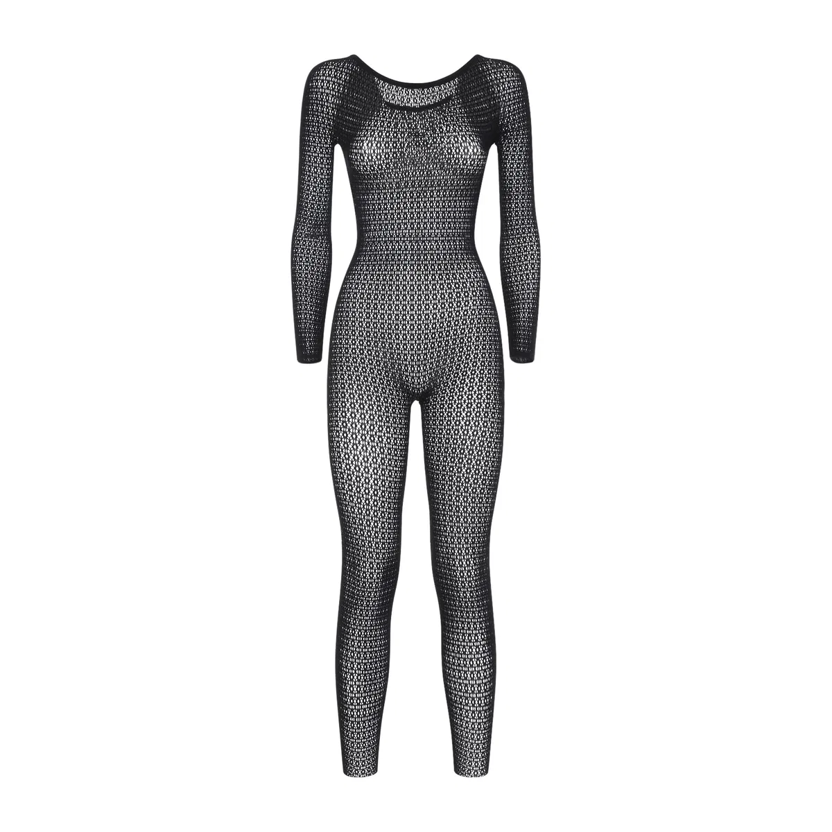 Wolford Black Daisy Net Catsuit
